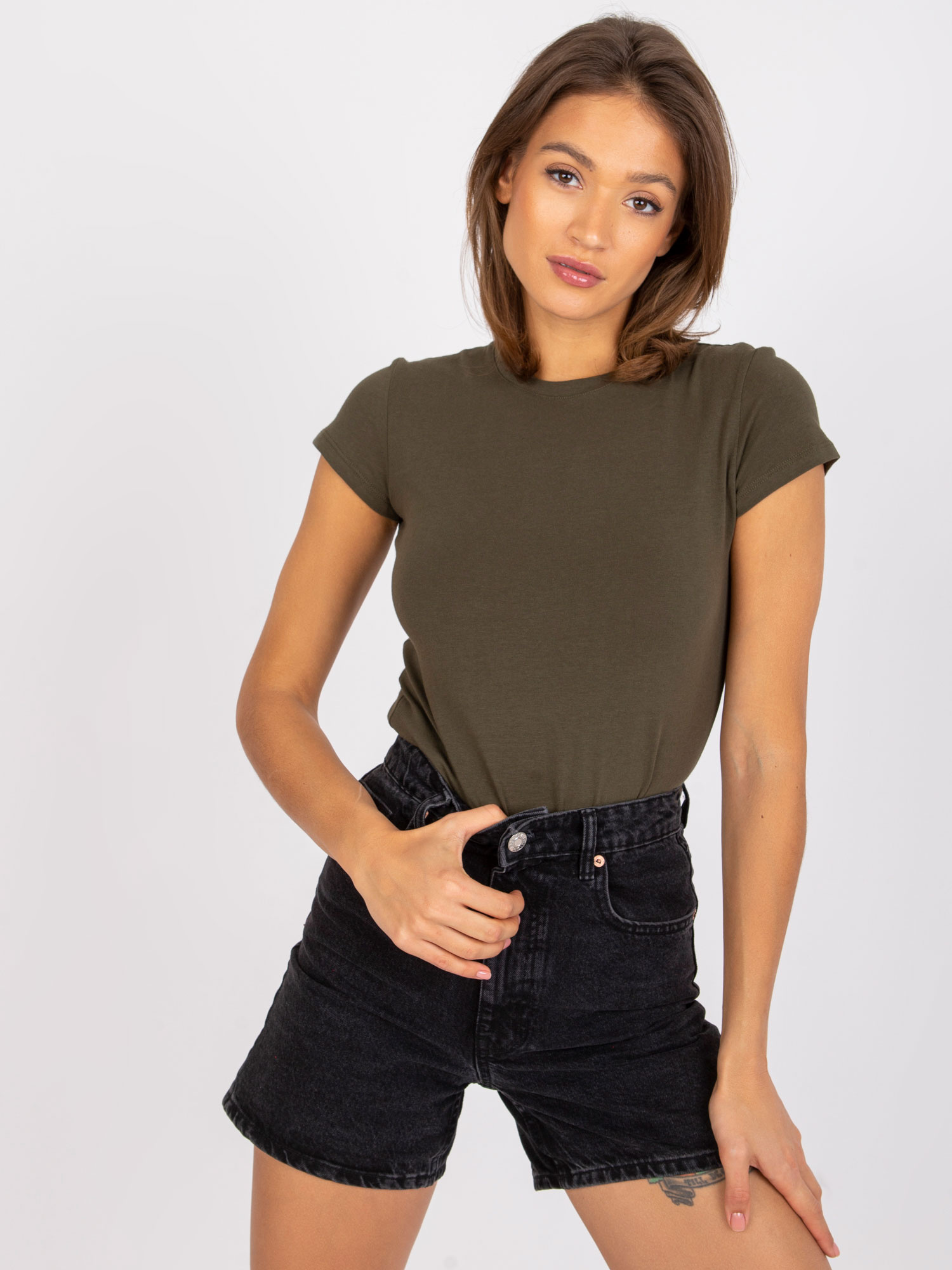 T-shirt Ciemny khaki