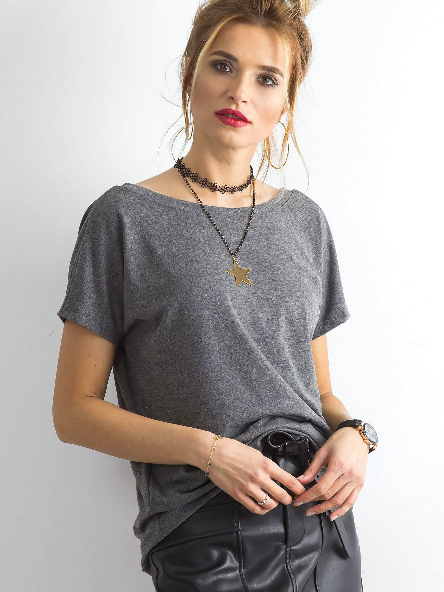 T-shirt Ciemny szary