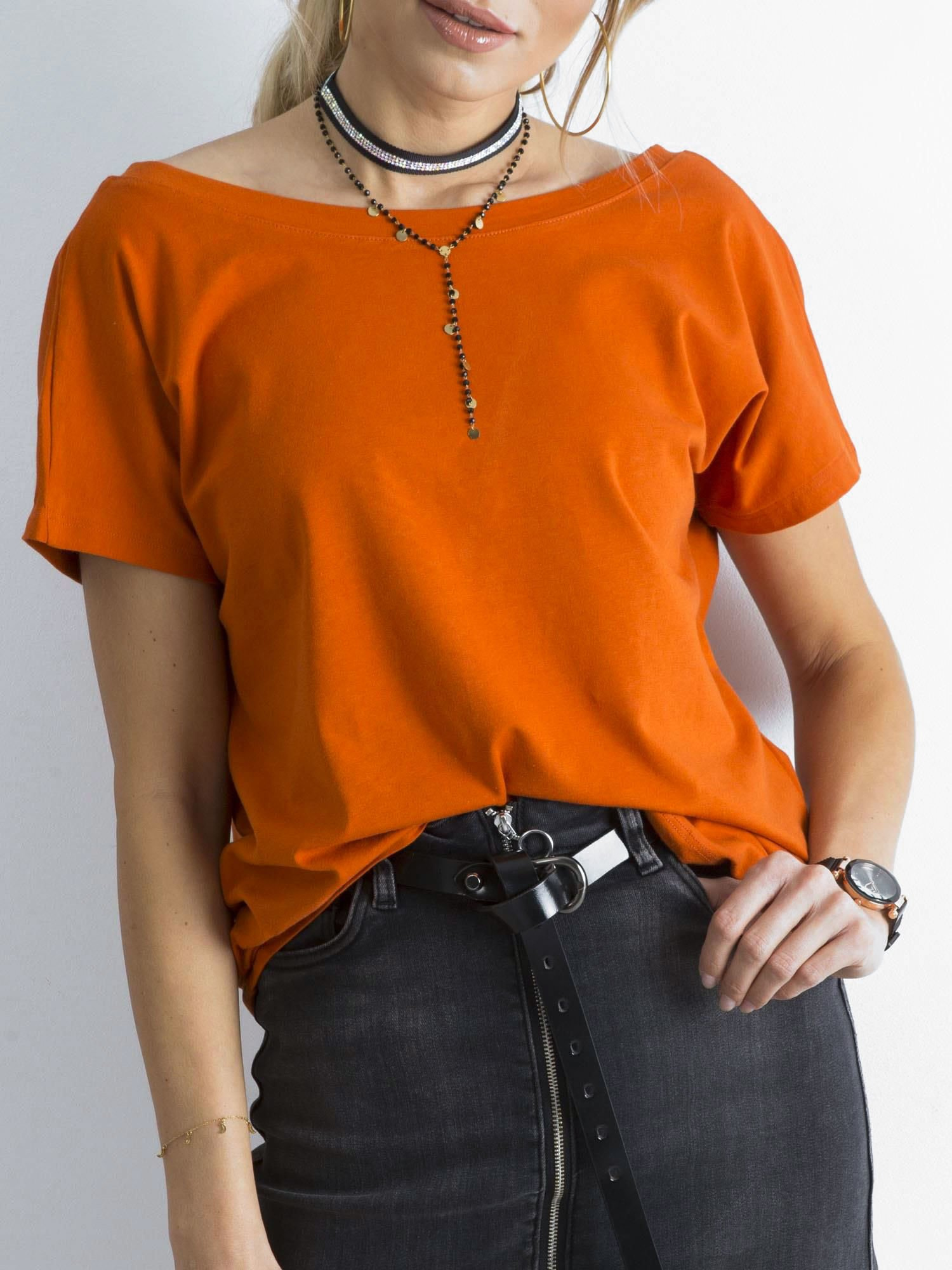 T-shirt Ciemny pomarańczowy