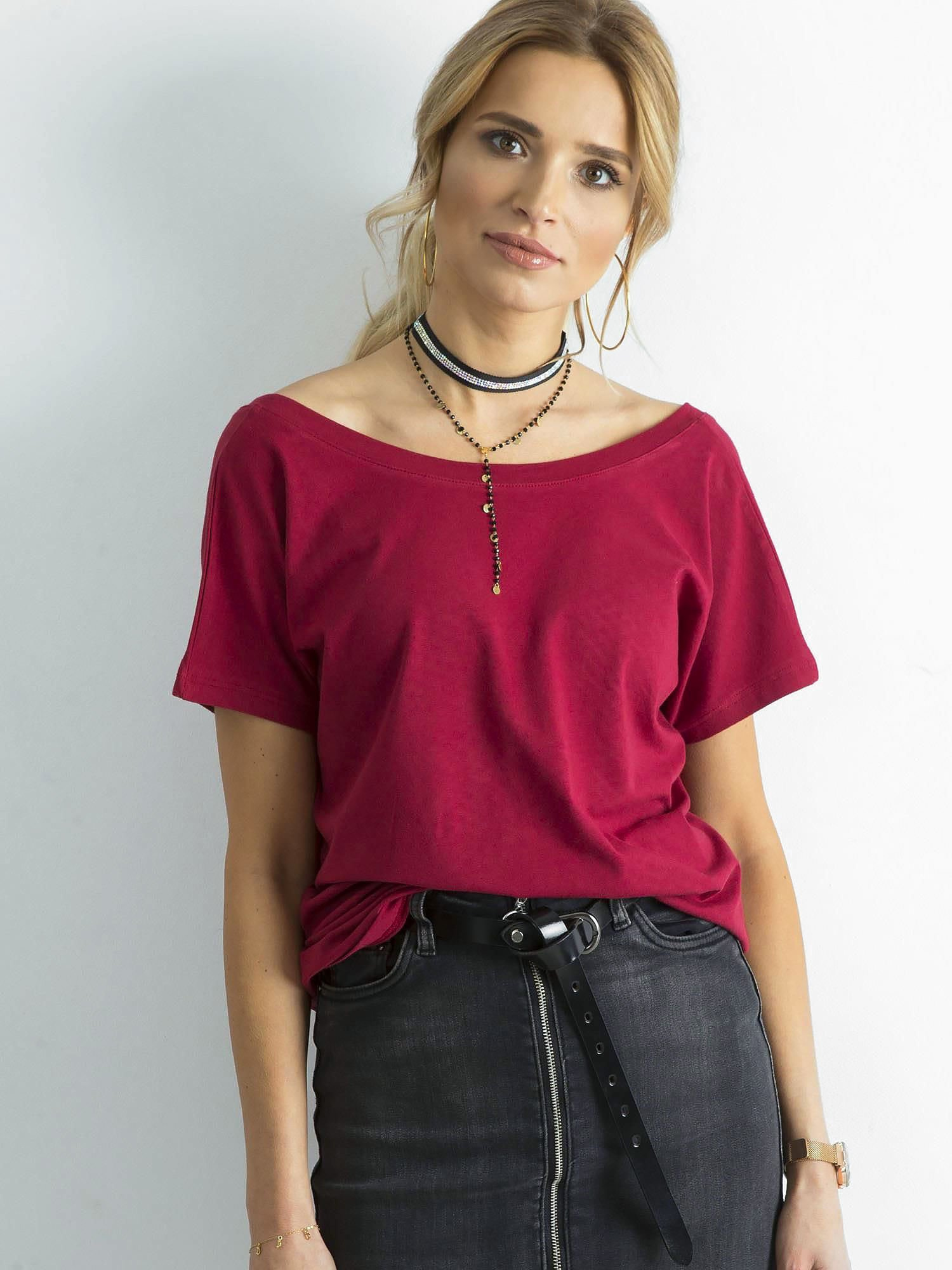 T-shirt Bordowy