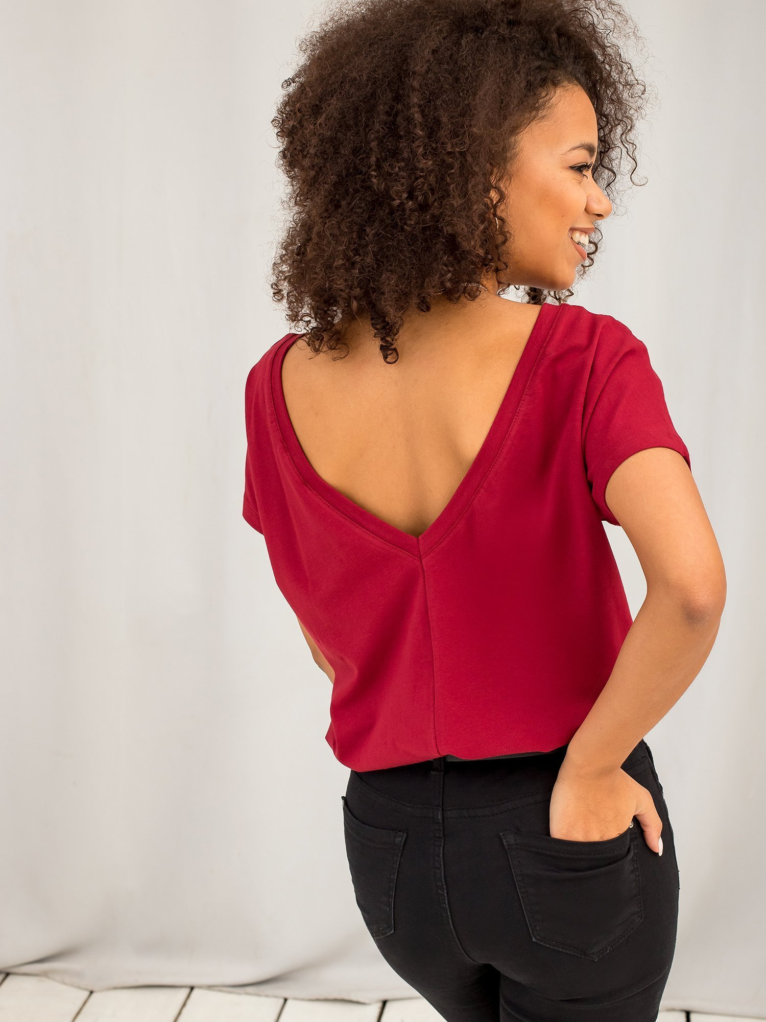 T-shirt Bordowy