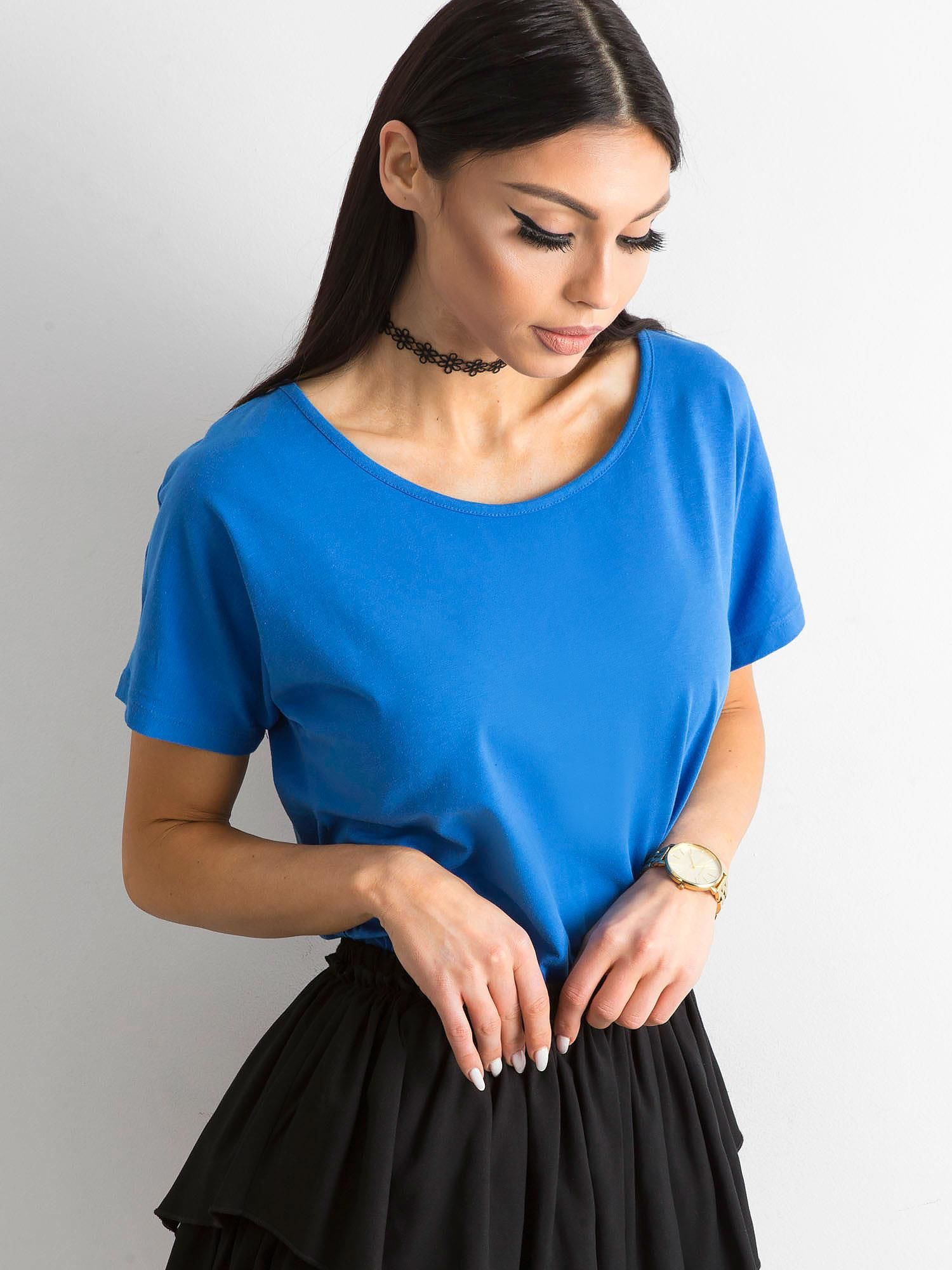 T-shirt Ciemny niebieski