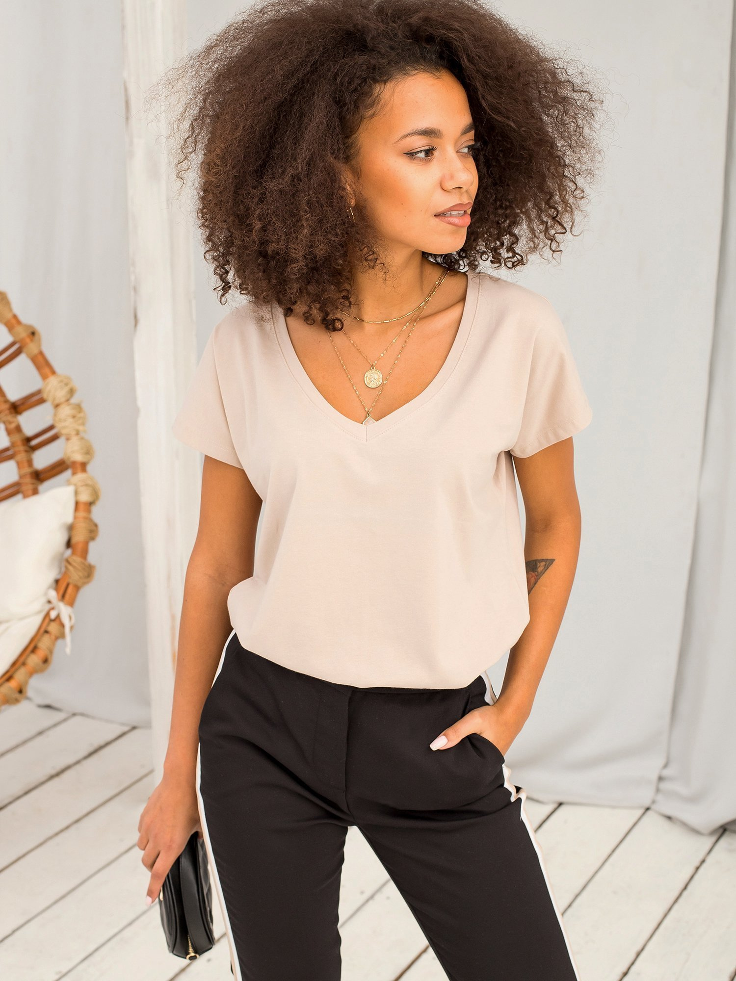 T-shirt Beżowy