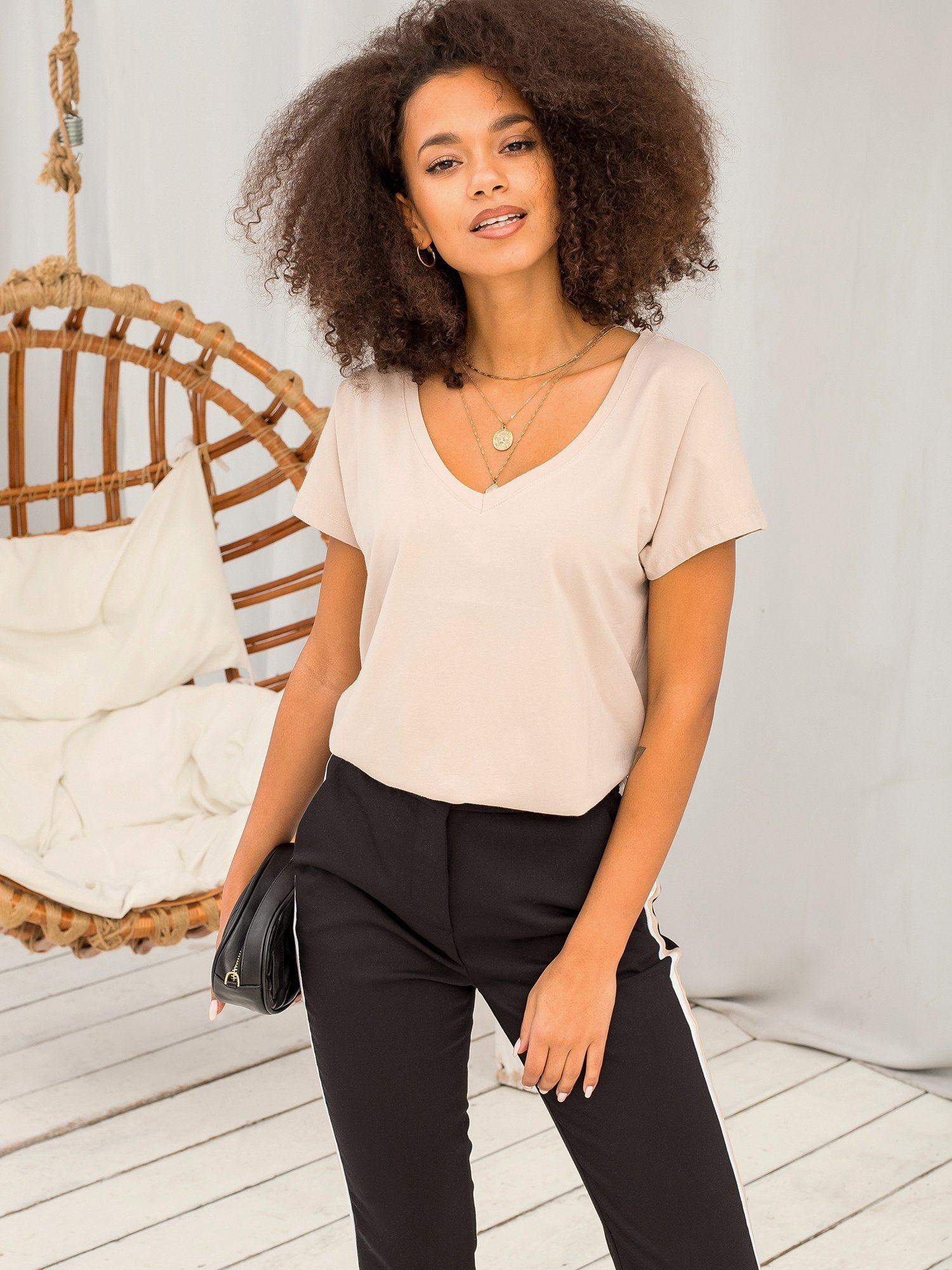 T-shirt Beżowy