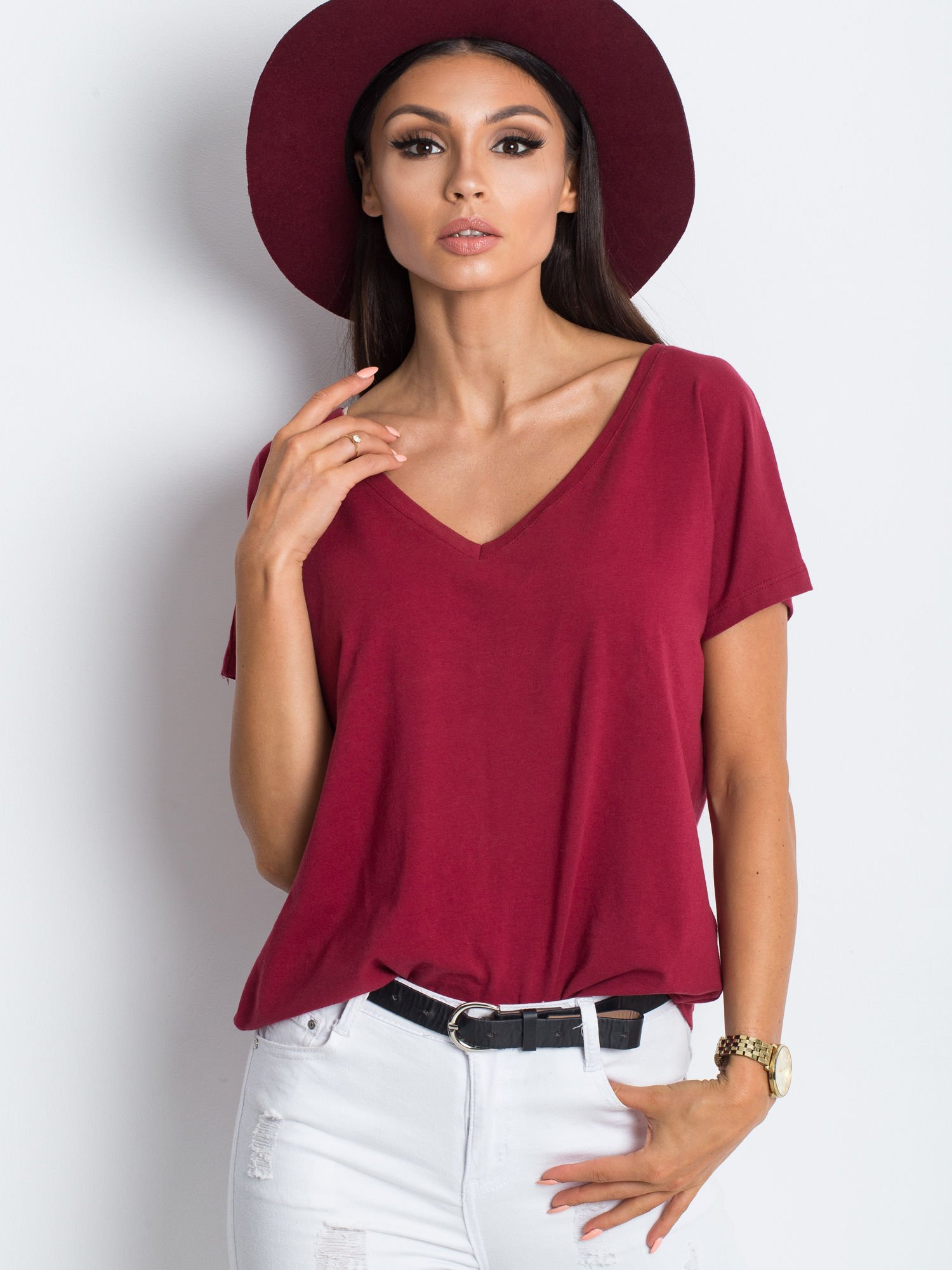 T-shirt Bordowy