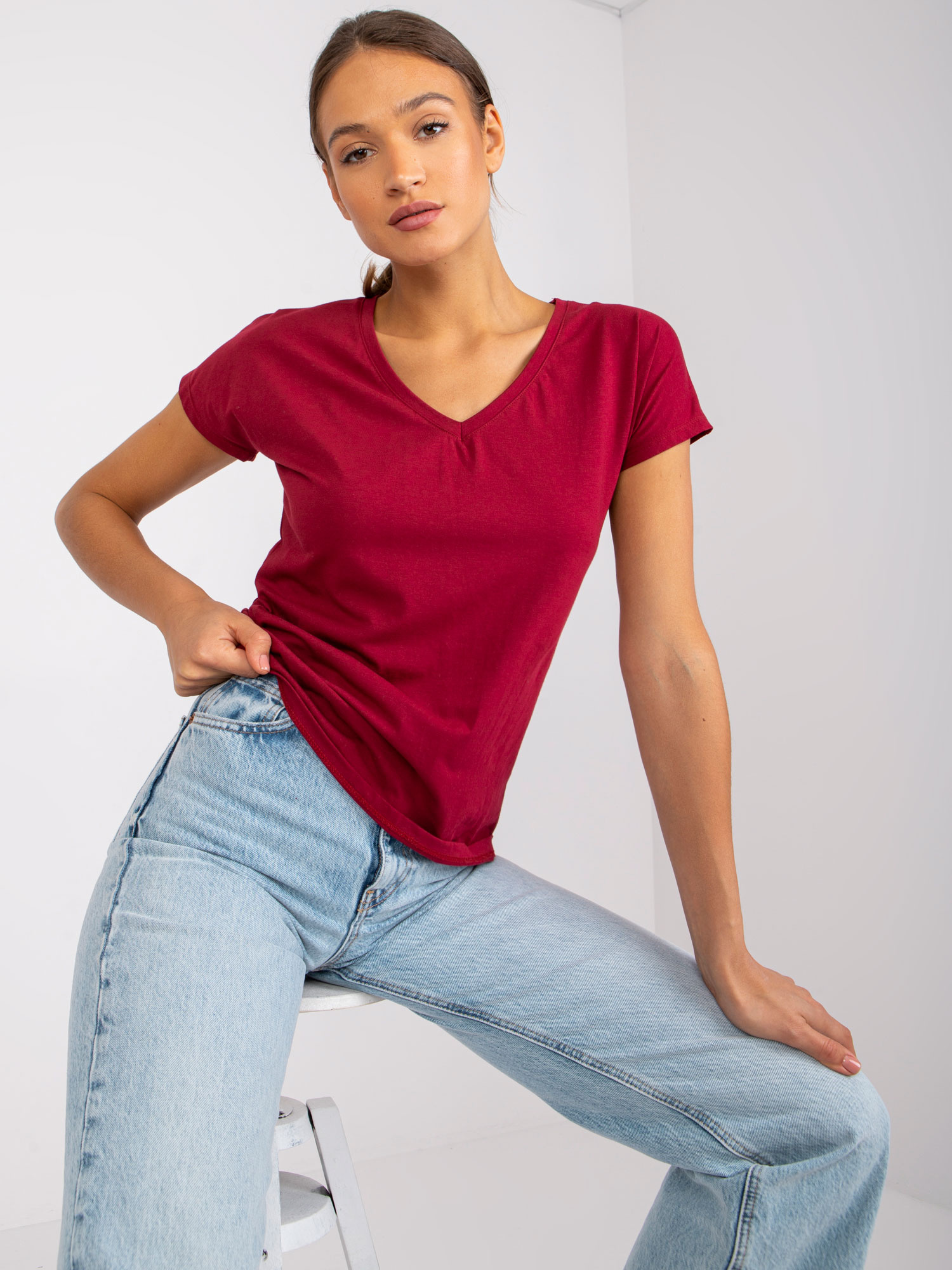T-shirt Bordowy