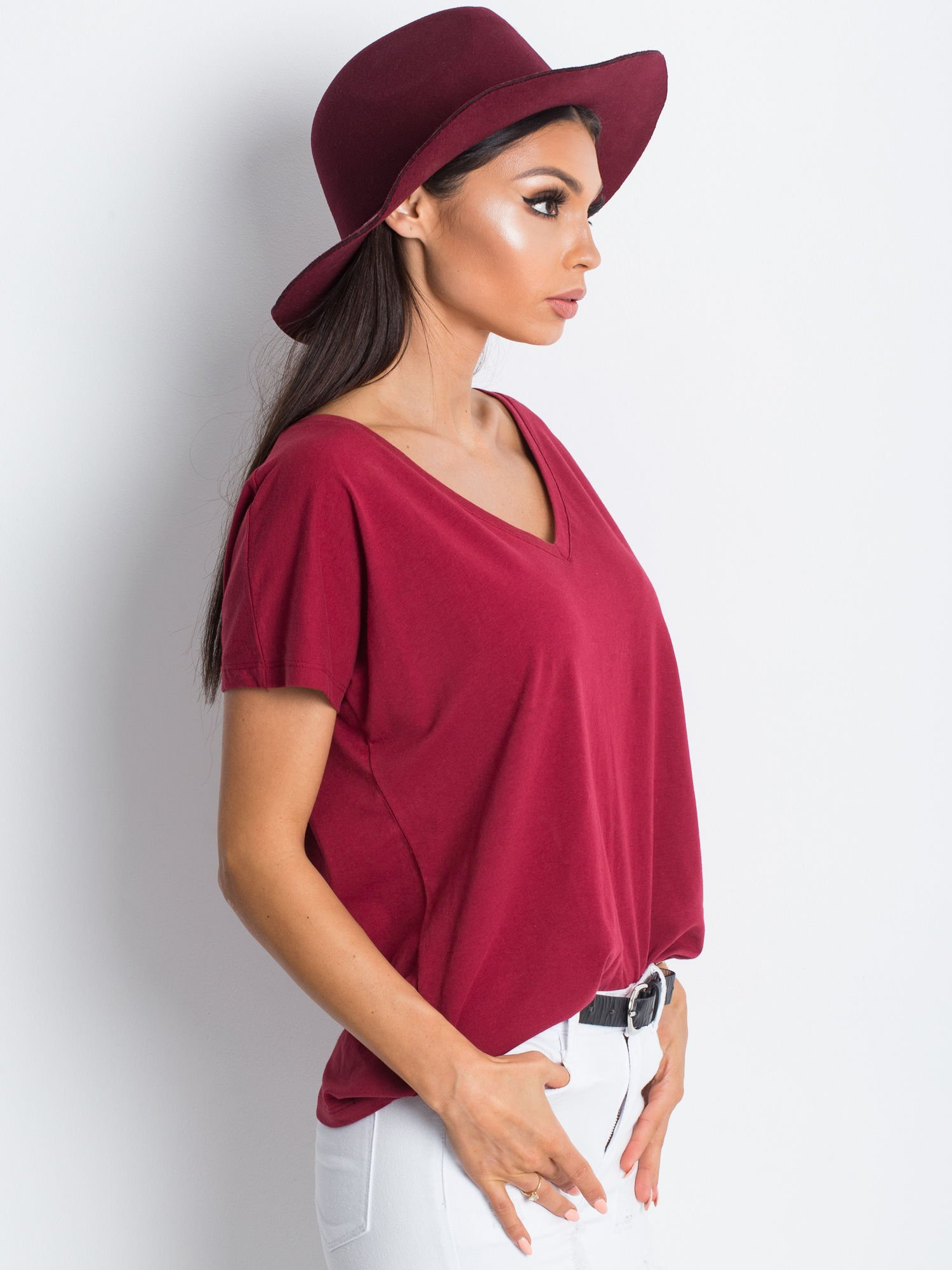 T-shirt Bordowy
