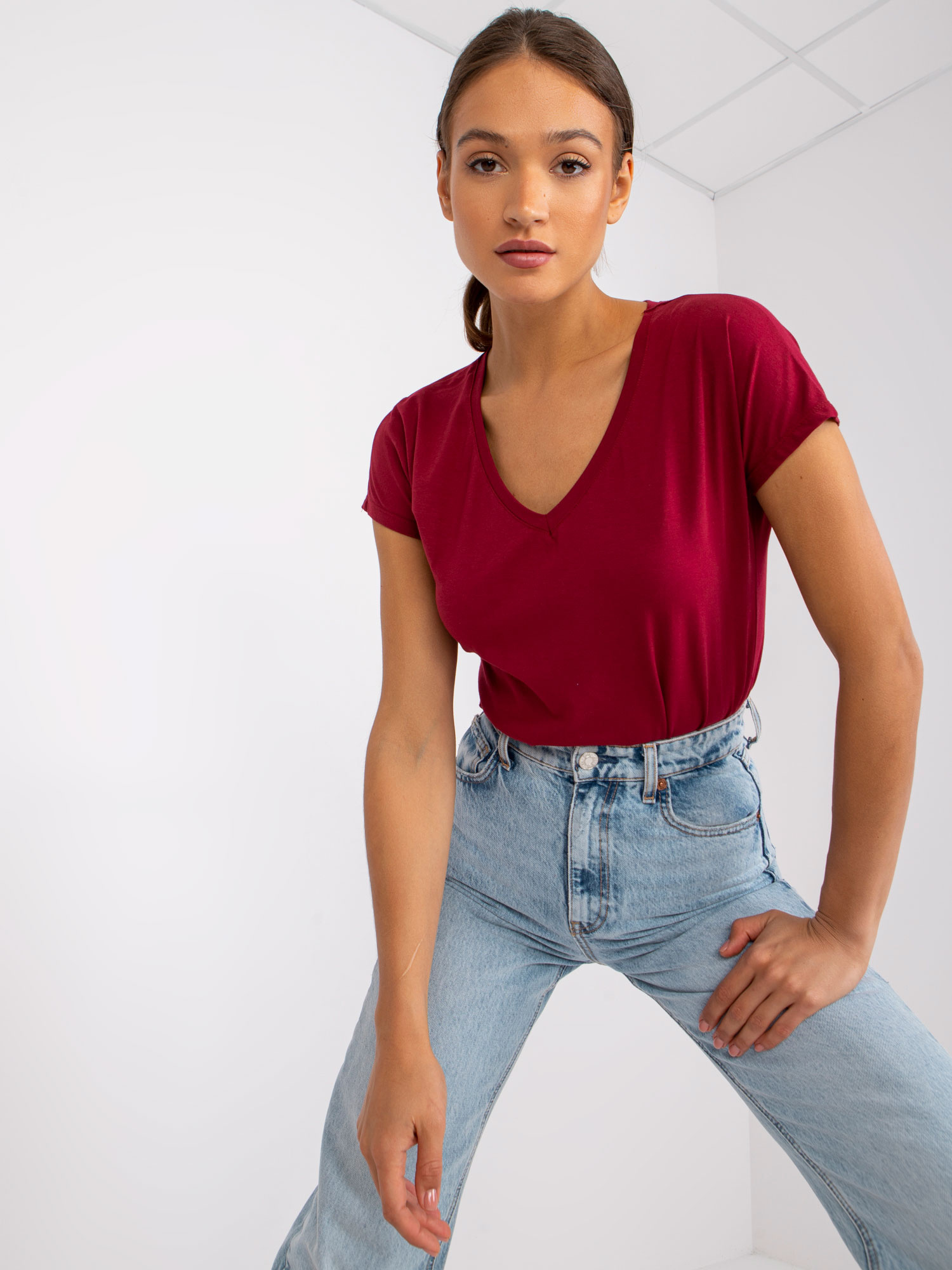 T-shirt Bordowy