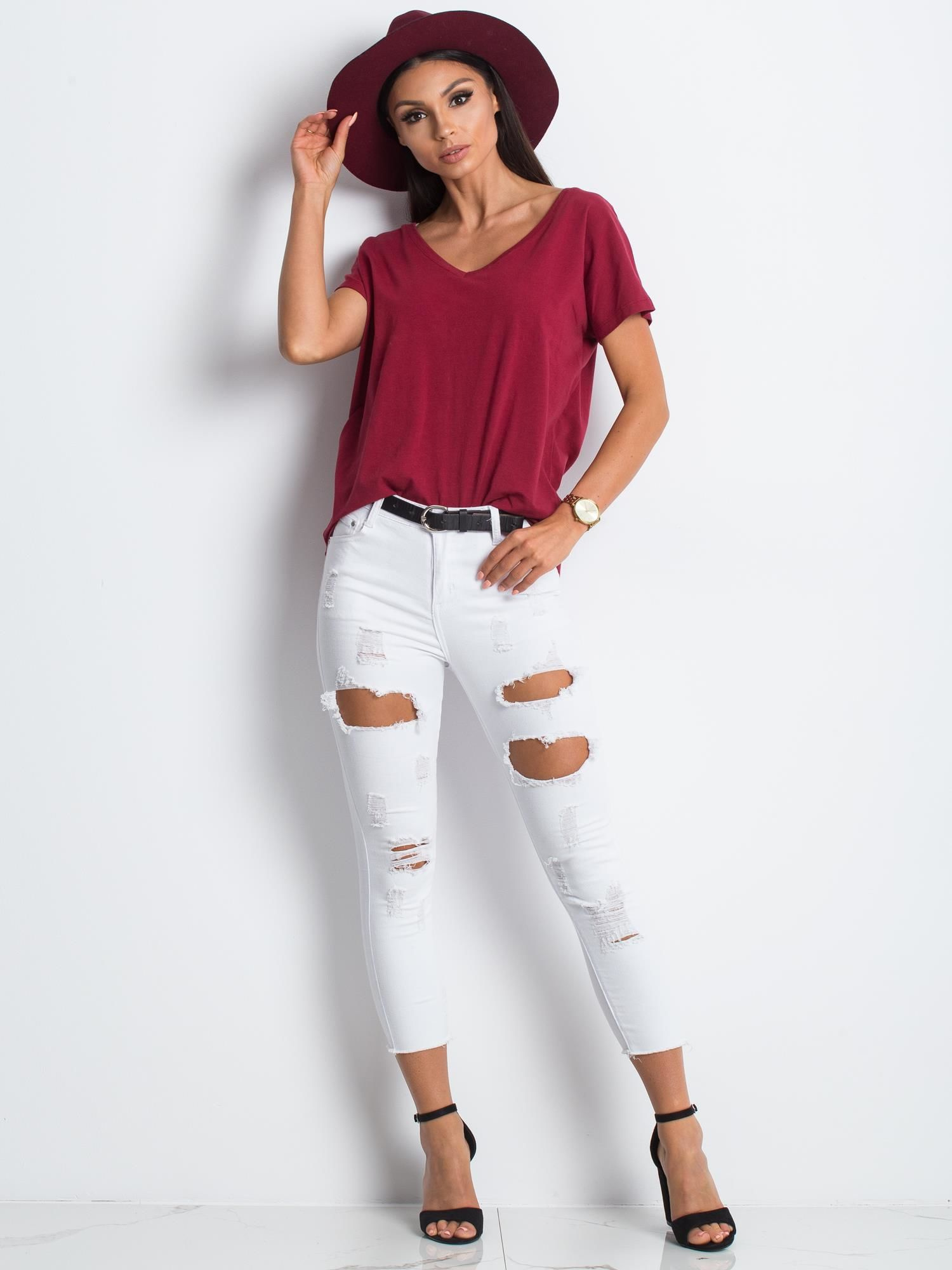 T-shirt Bordowy