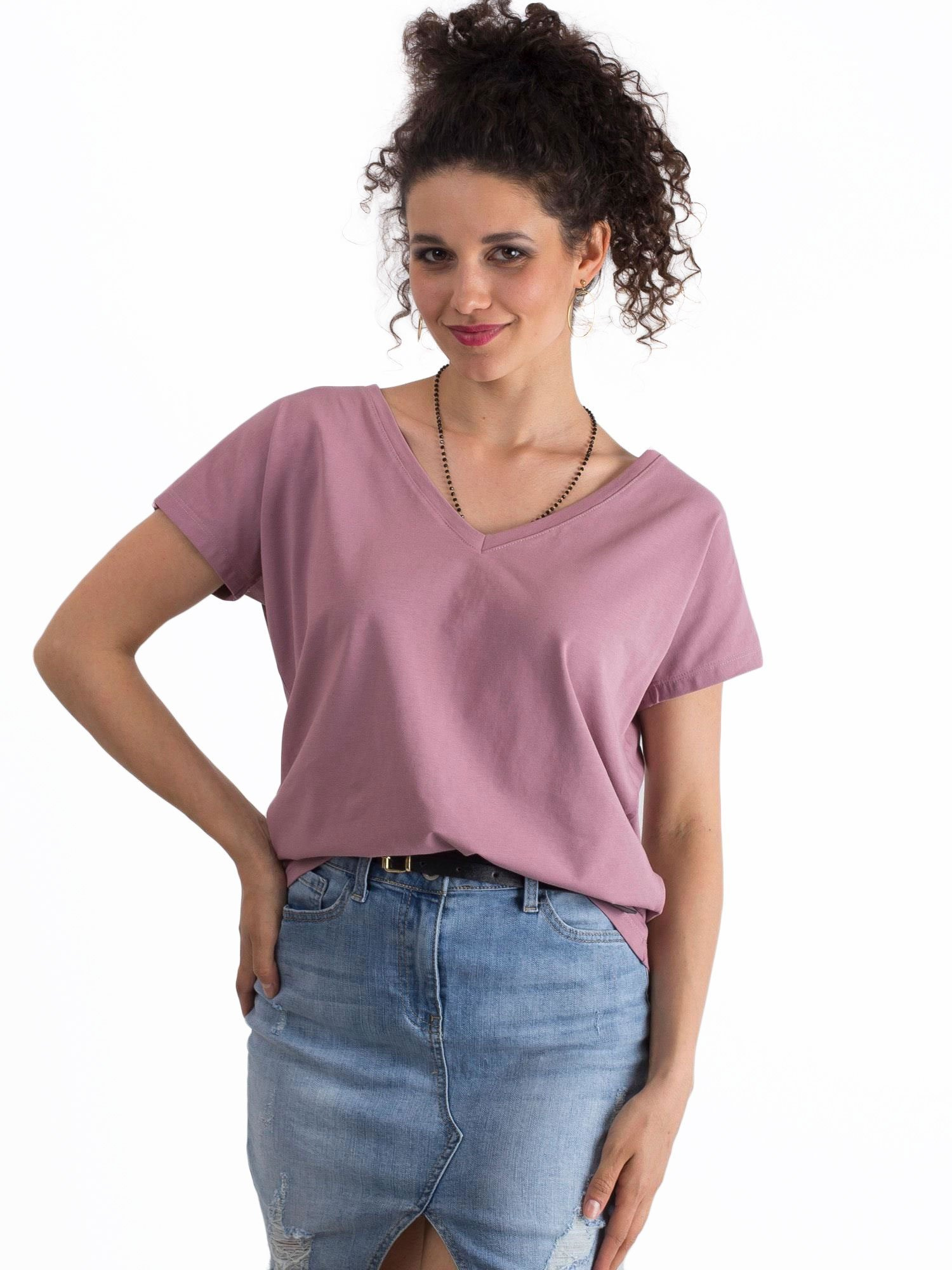 T-shirt Ciemny różowy