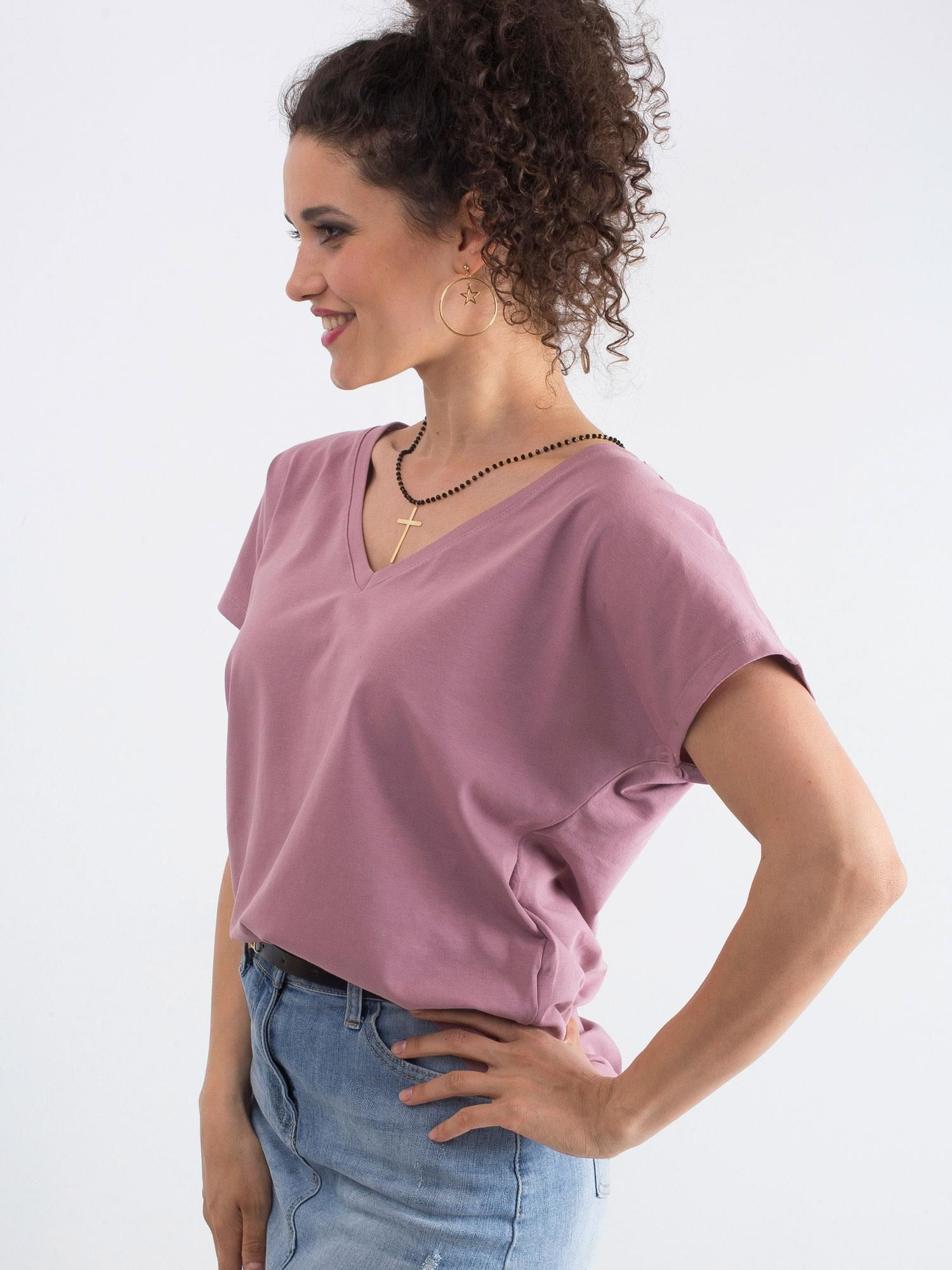 T-shirt Ciemny różowy