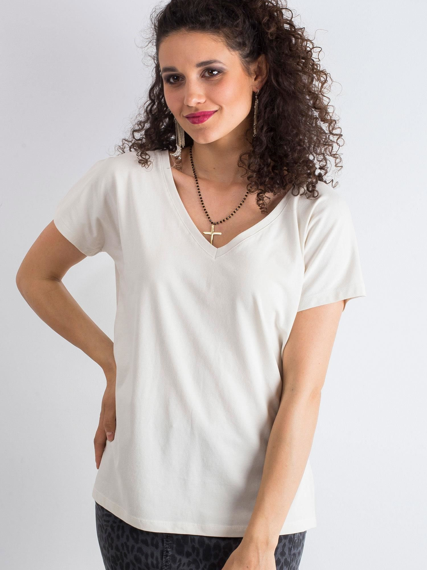 T-shirt Jasny beżowy