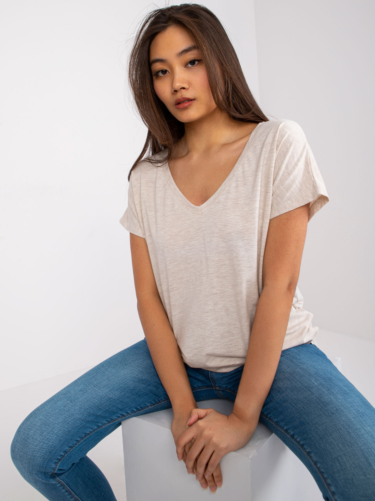 T-shirt Jasny beżowy