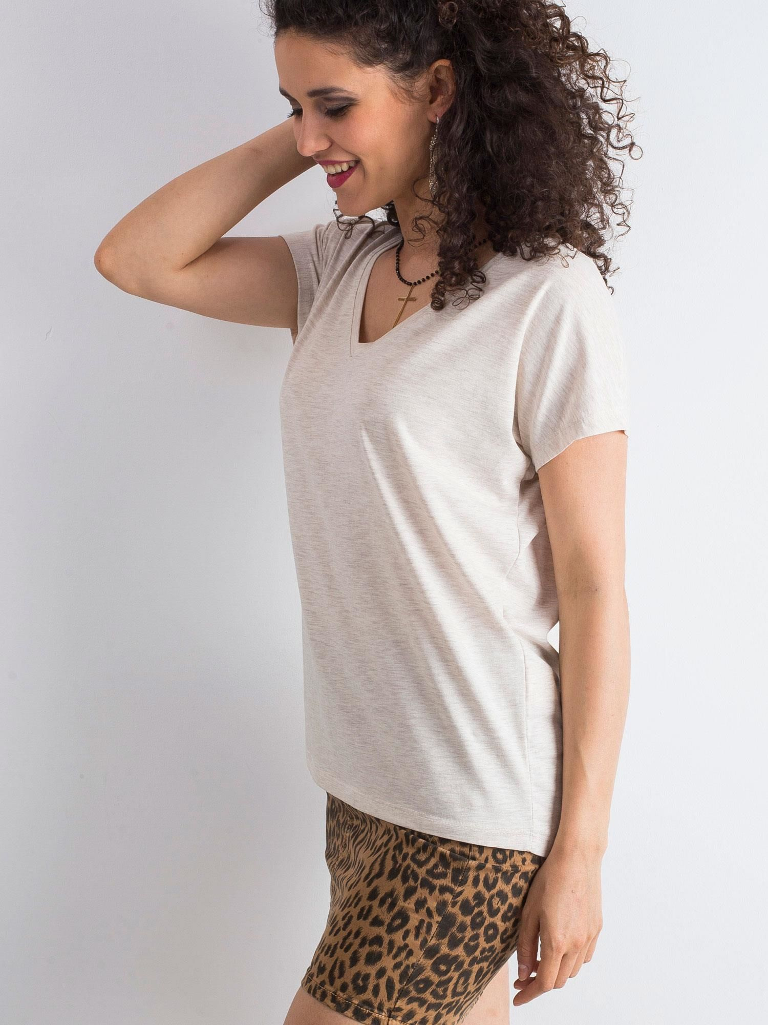 T-shirt Jasny beżowy
