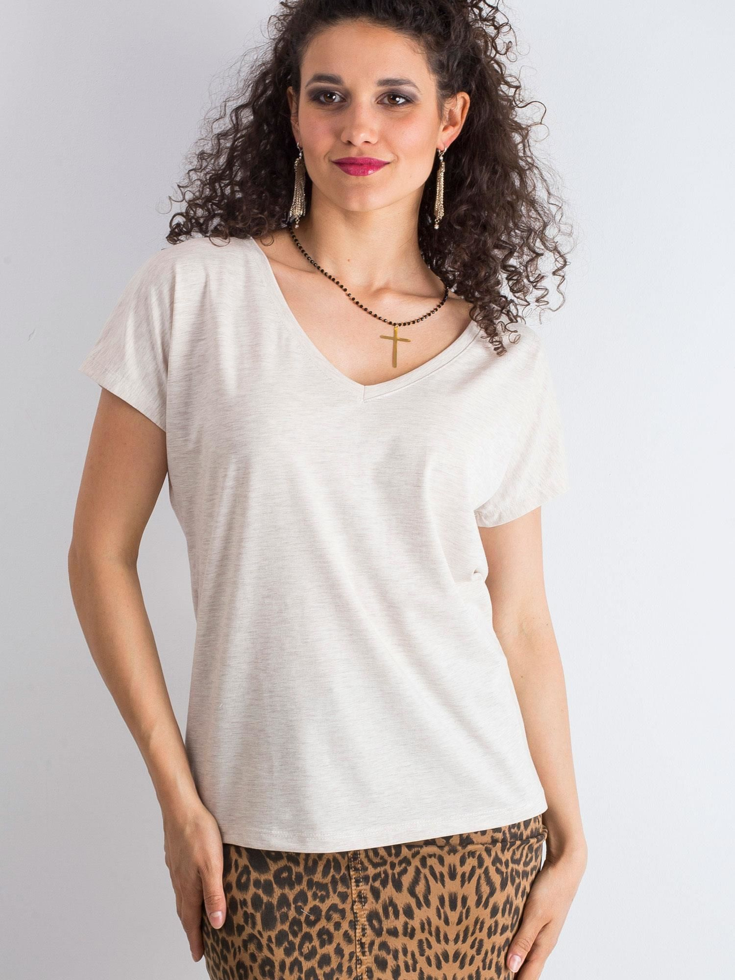 T-shirt Jasny beżowy