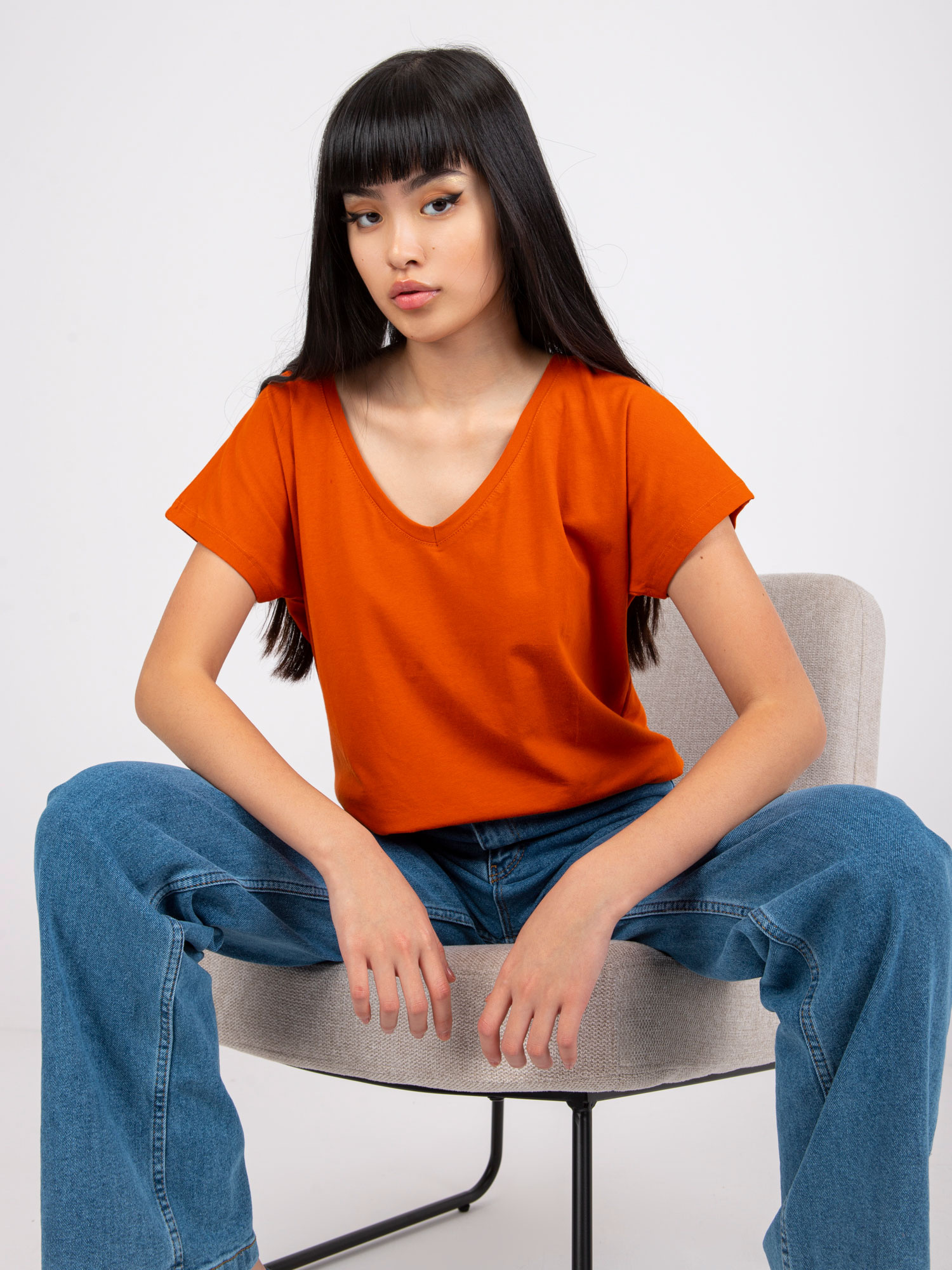 T-shirt Ciemny pomarańczowy