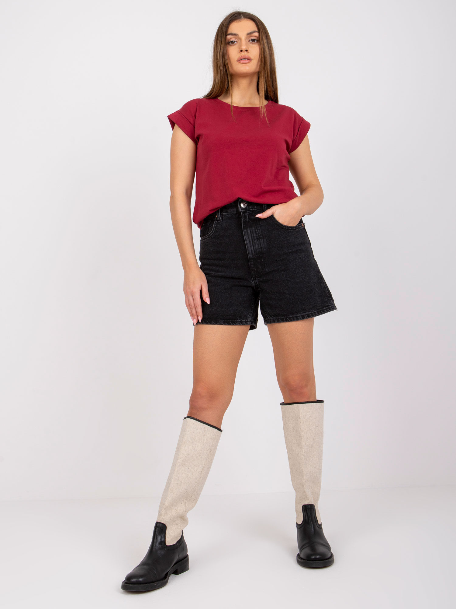 T-shirt Bordowy