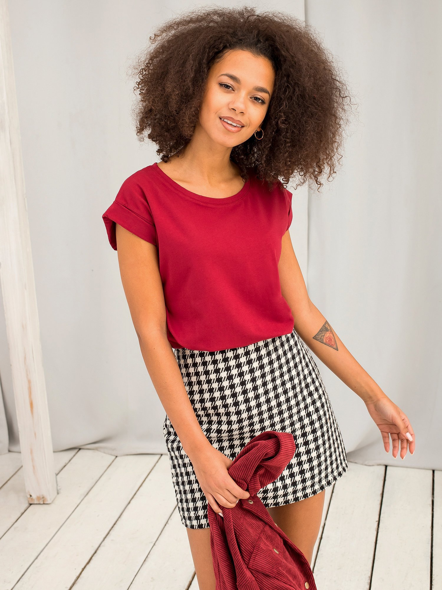 T-shirt Bordowy