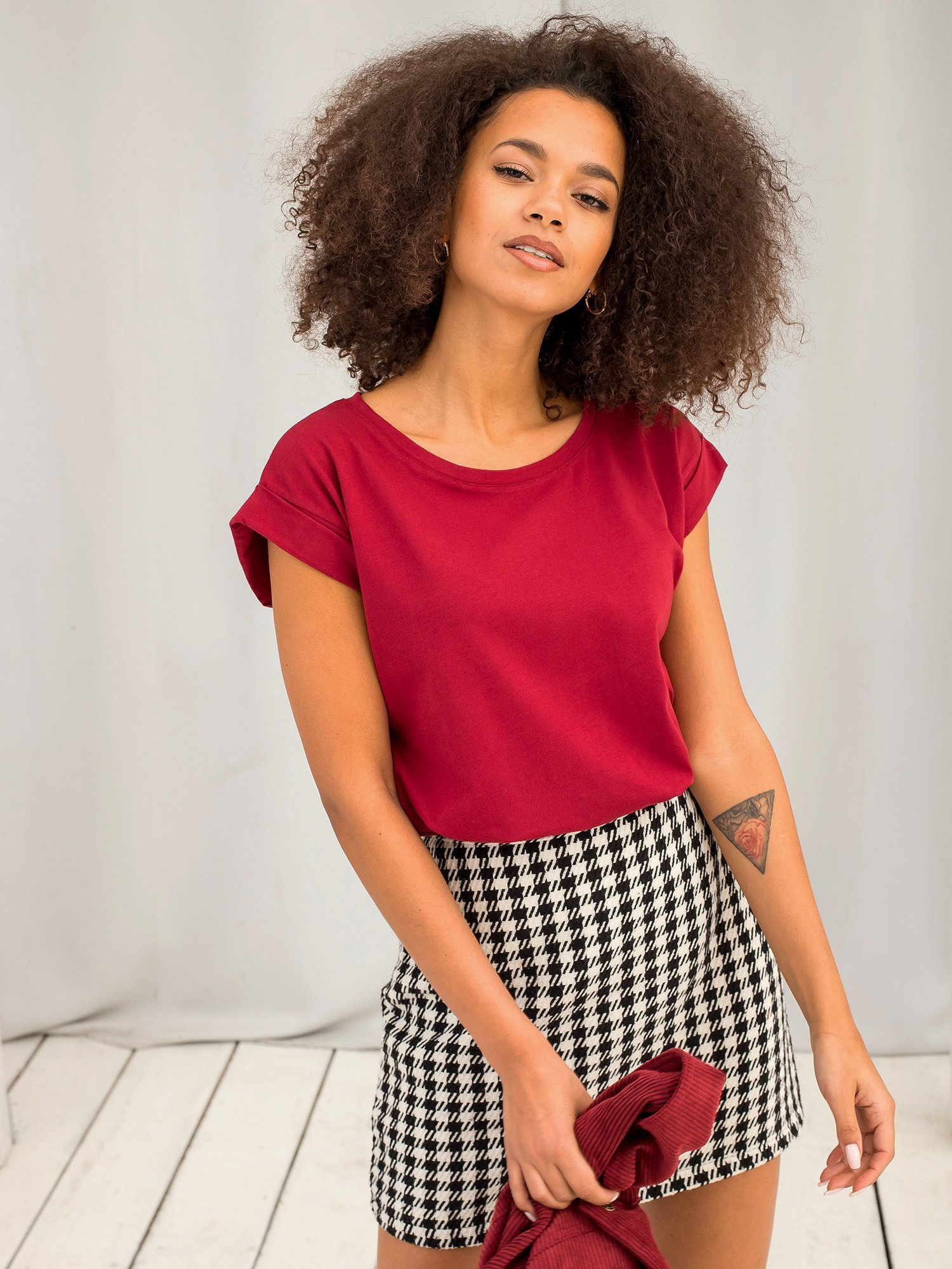 T-shirt Bordowy