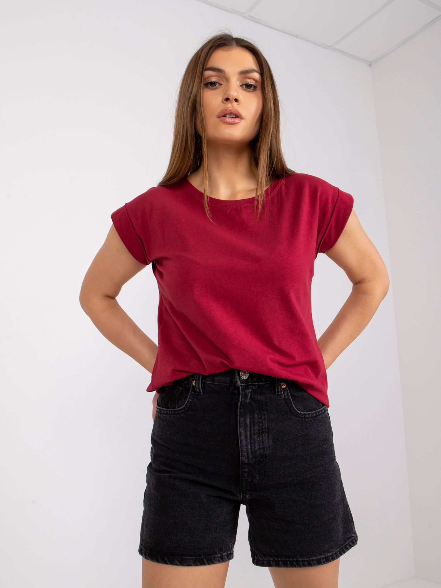 T-shirt Bordowy