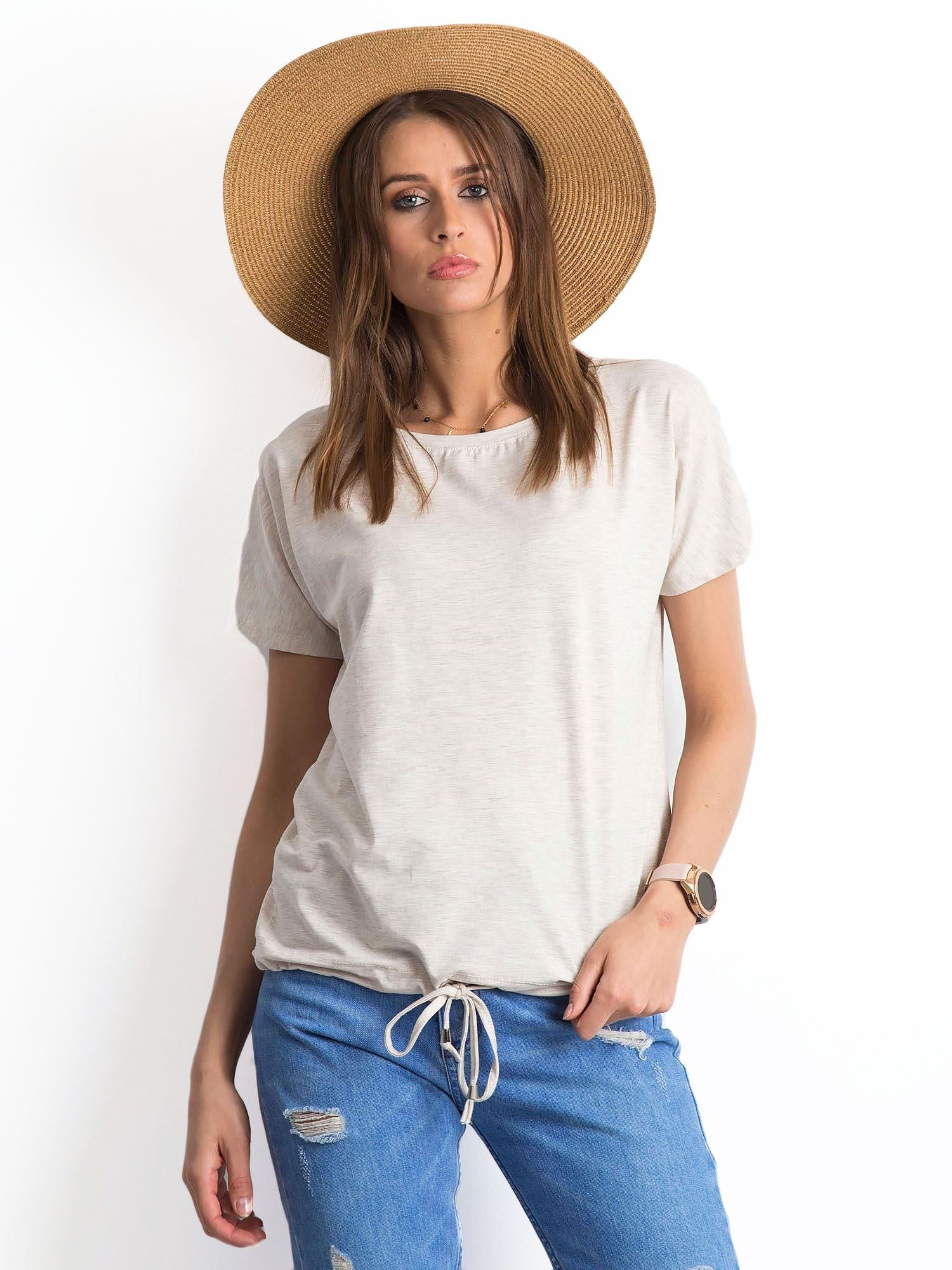 T-shirt Jasny beżowy