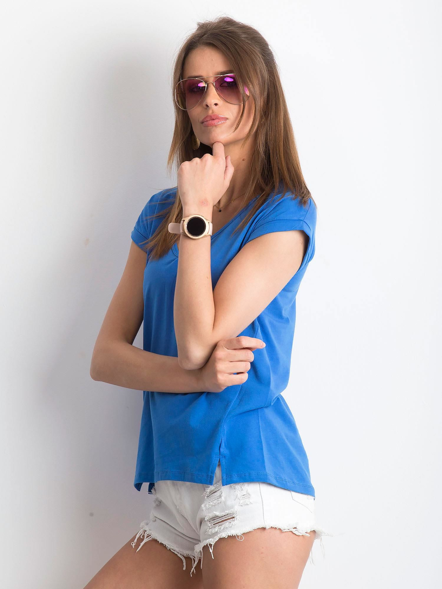 T-shirt Ciemny niebieski