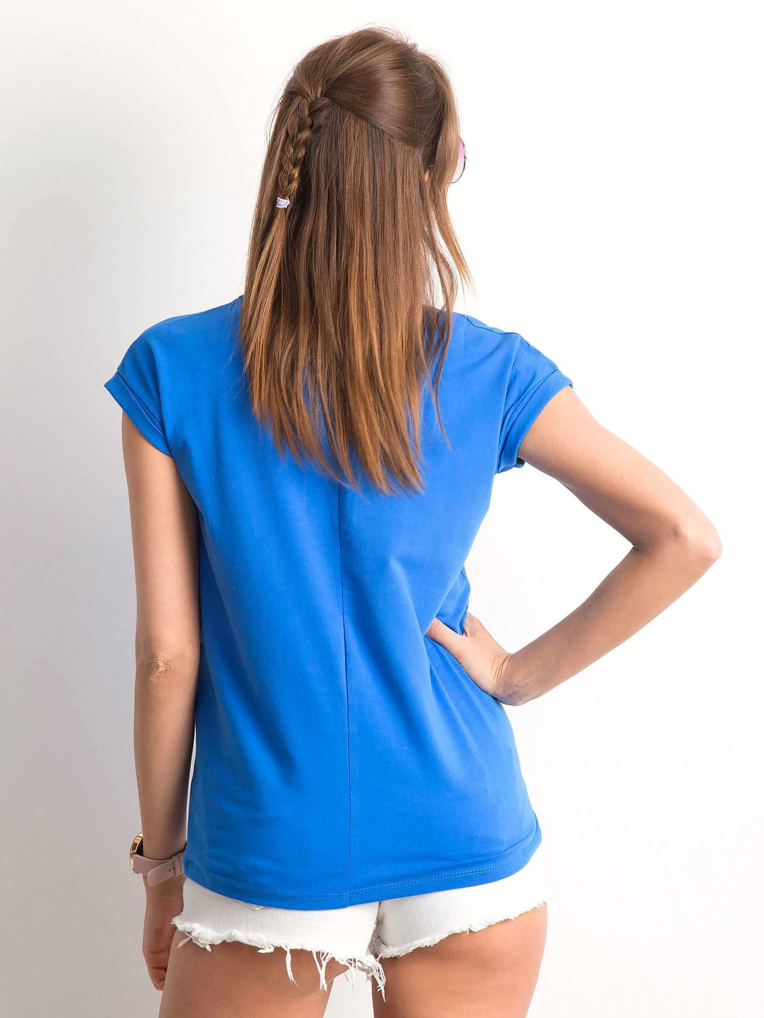 T-shirt Ciemny niebieski