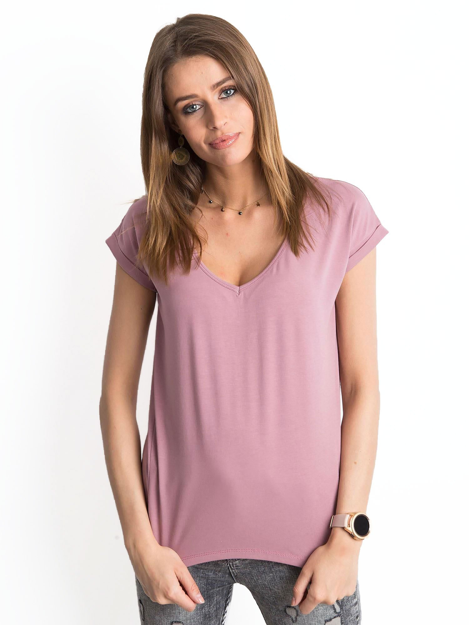 T-shirt Ciemny różowy