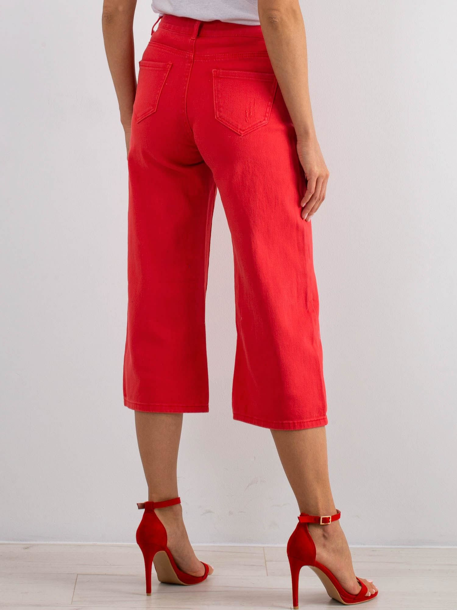 Spodnie jeans Czerwony