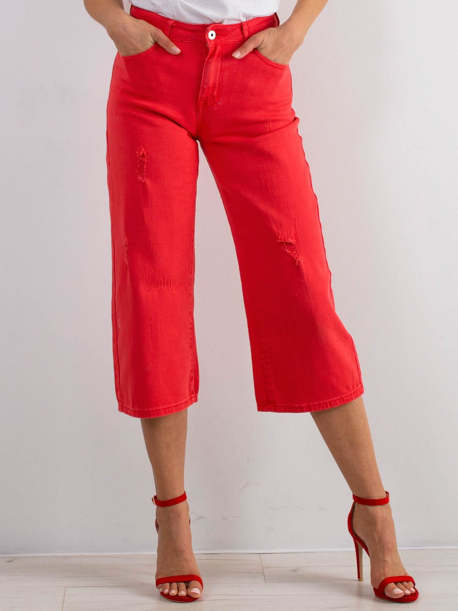 Spodnie jeans Czerwony