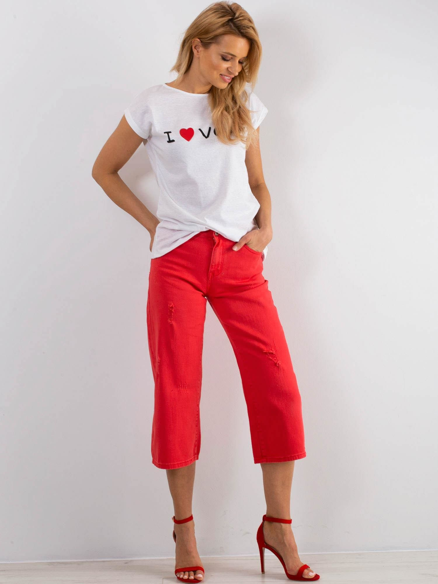 Spodnie jeans Czerwony