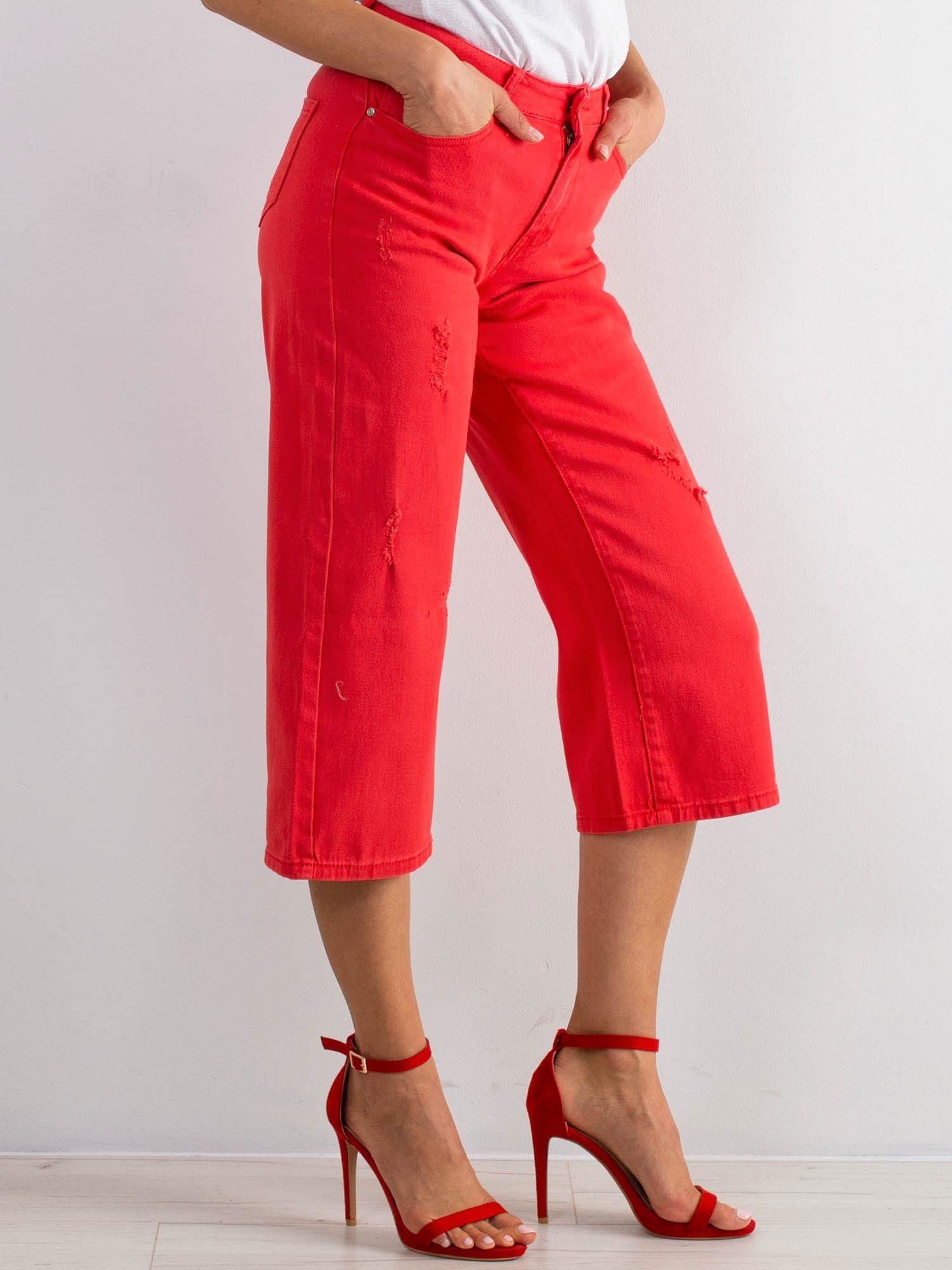 Spodnie jeans Czerwony