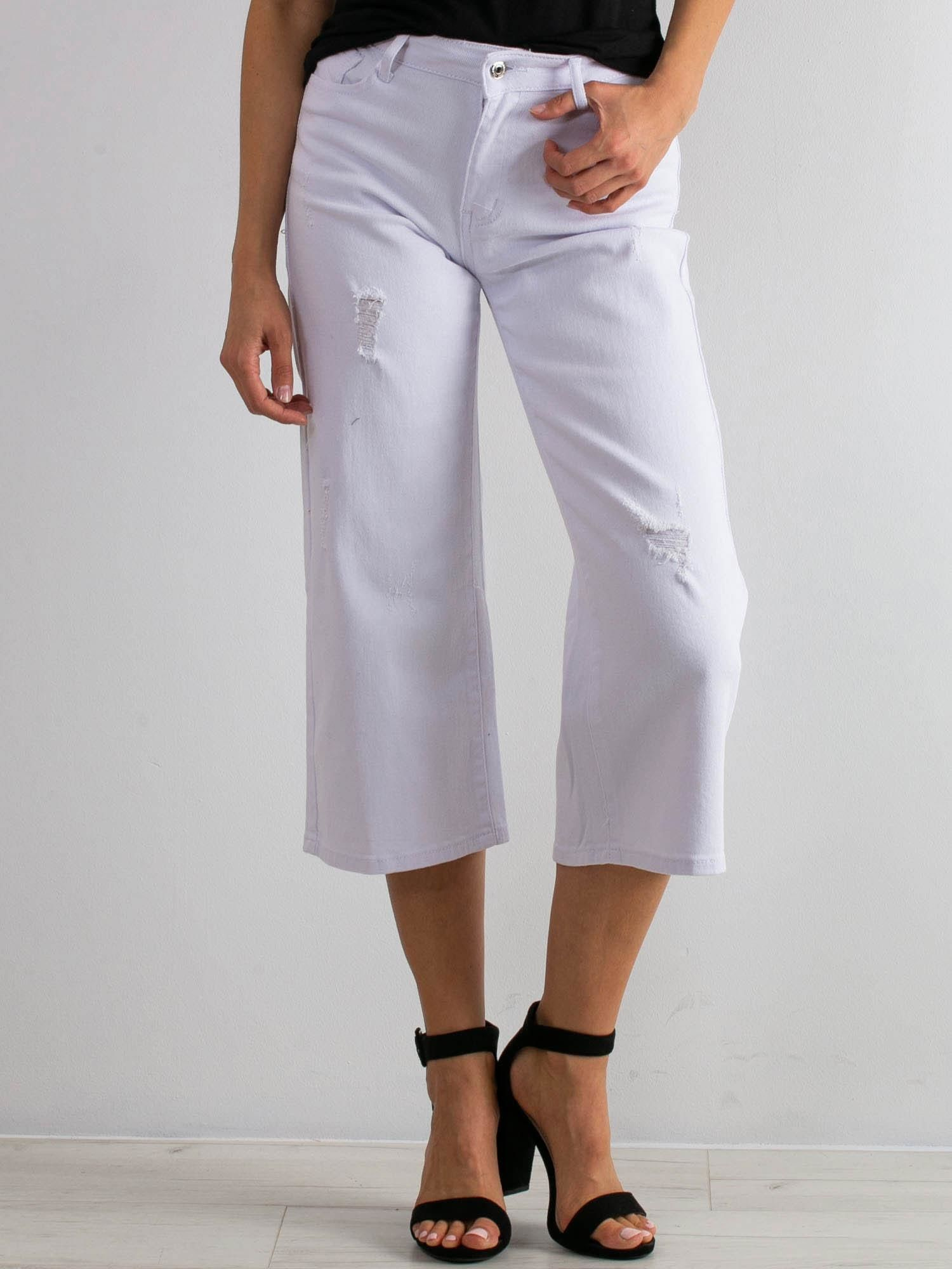 Spodnie jeans Biały