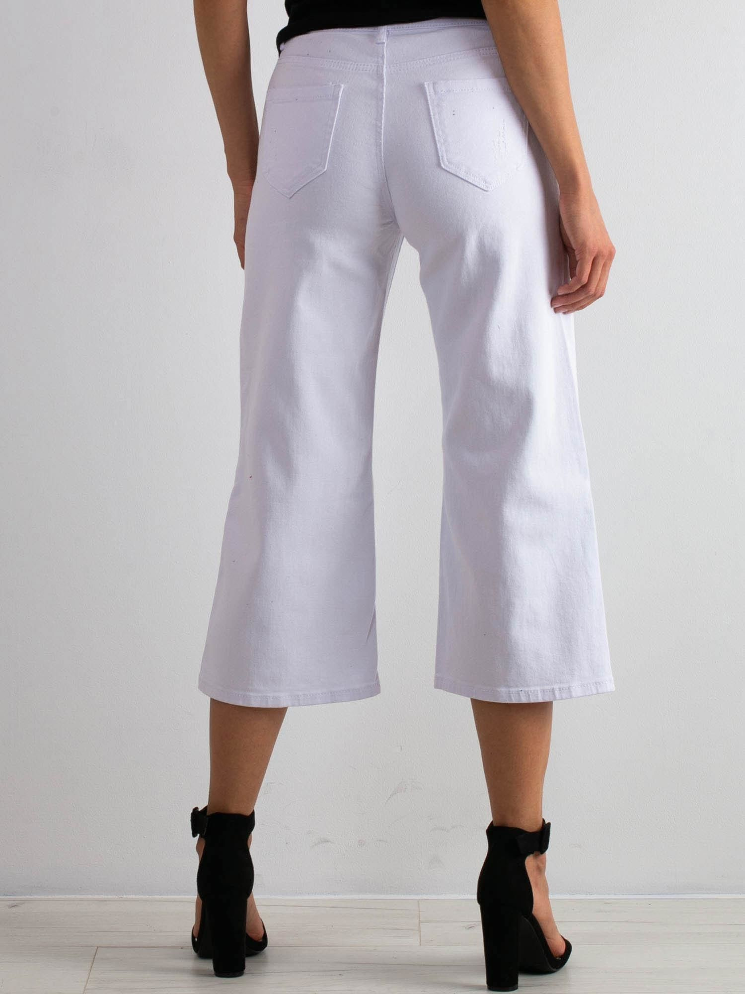 Spodnie jeans Biały
