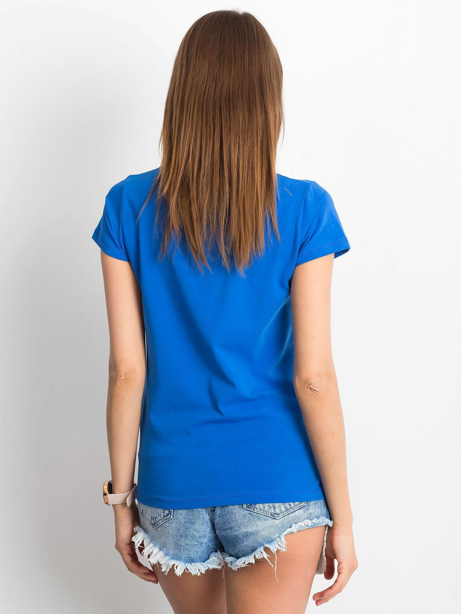 T-shirt Ciemny niebieski