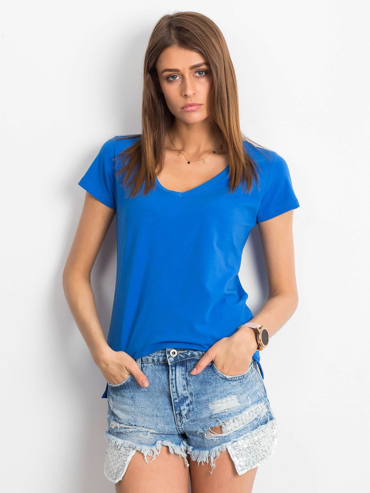 T-shirt Ciemny niebieski