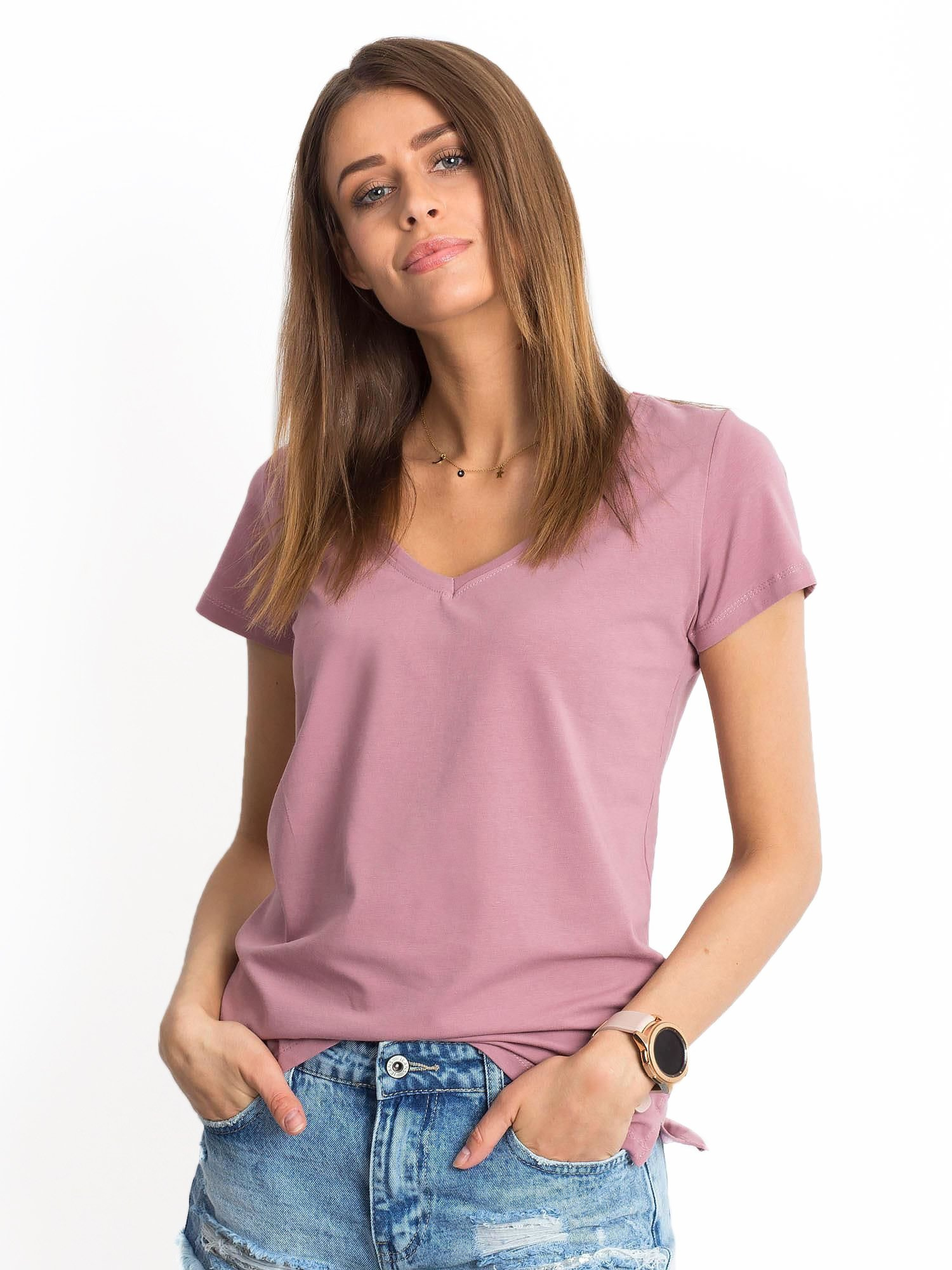 T-shirt Ciemny różowy
