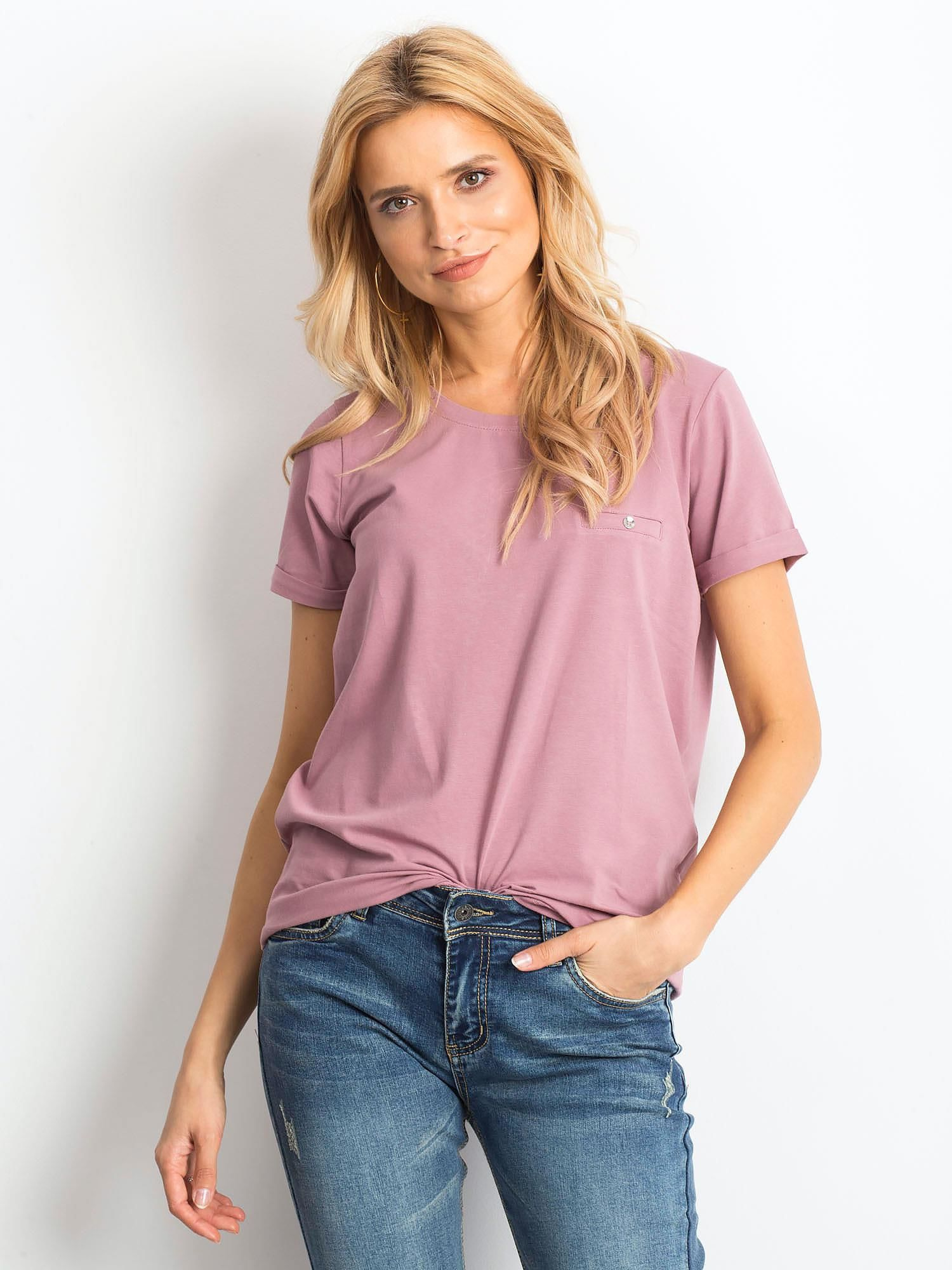 T-shirt Ciemny różowy