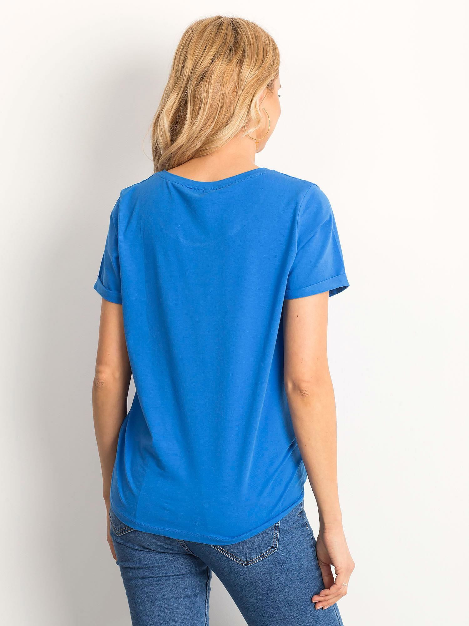 T-shirt Ciemny niebieski