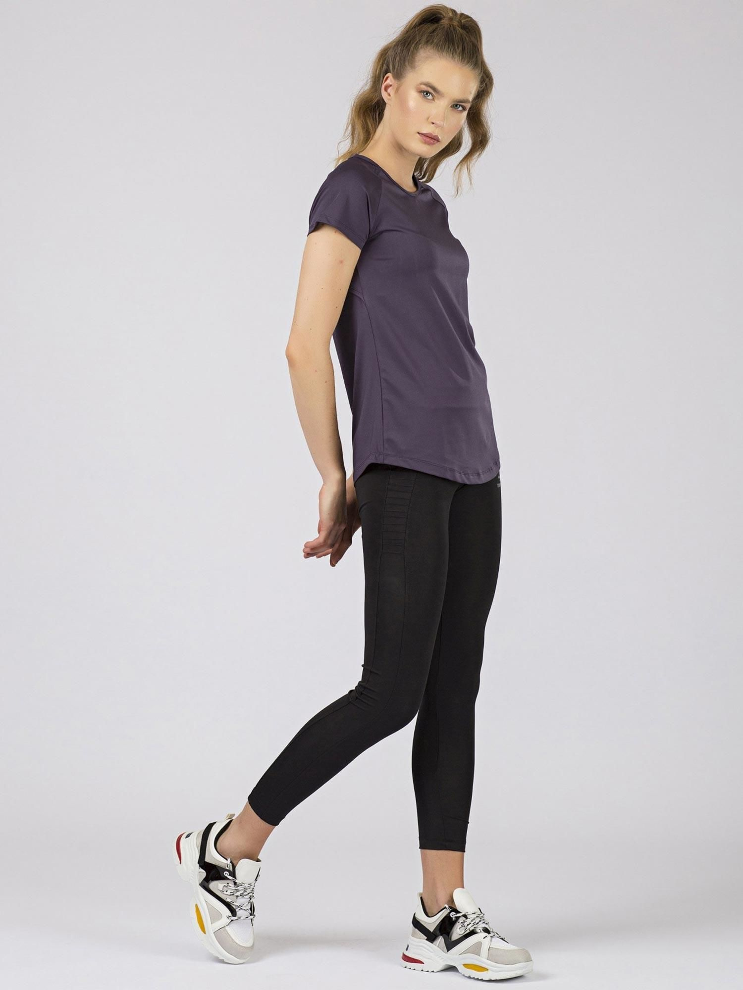 T-shirt Ciemny fioletowy