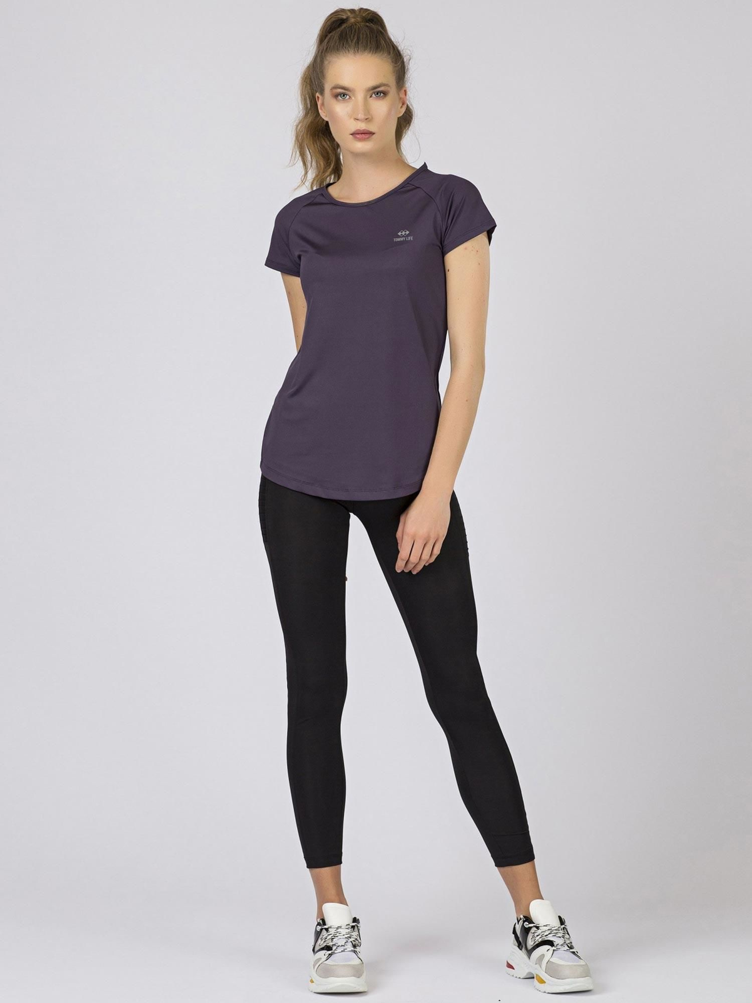T-shirt Ciemny fioletowy