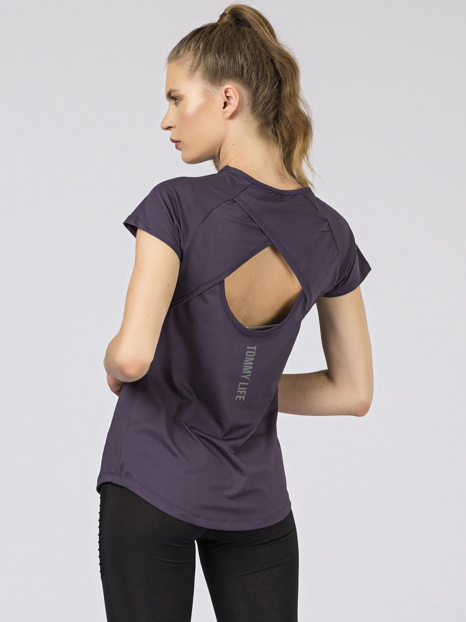 T-shirt Ciemny fioletowy