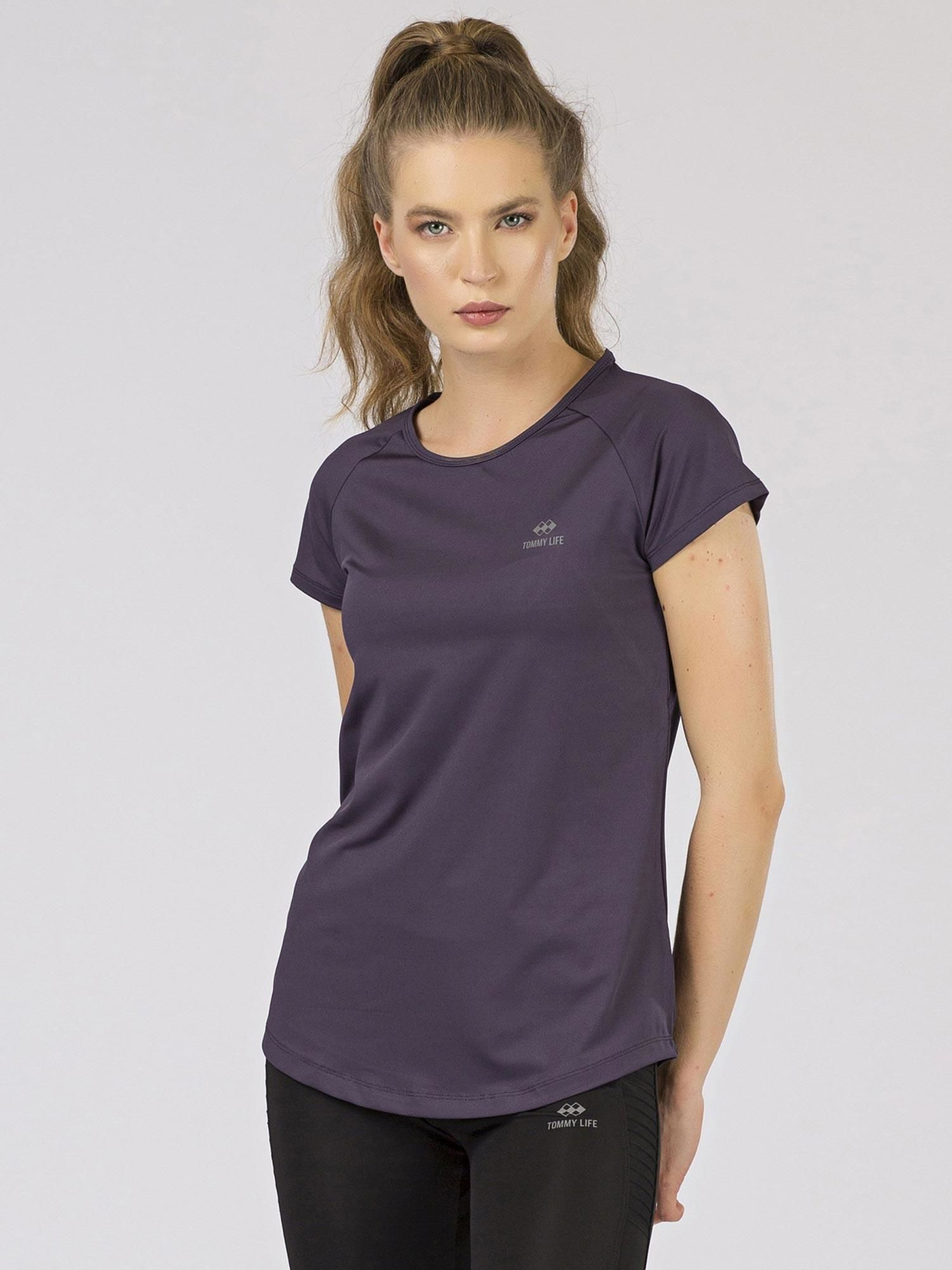 T-shirt Ciemny fioletowy