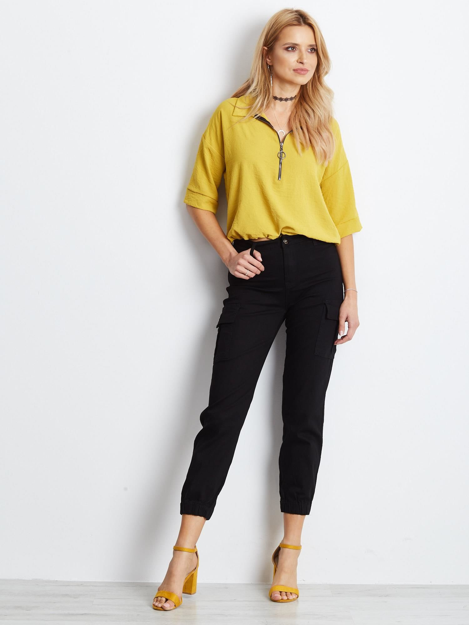 Spodnie jeans Czarny