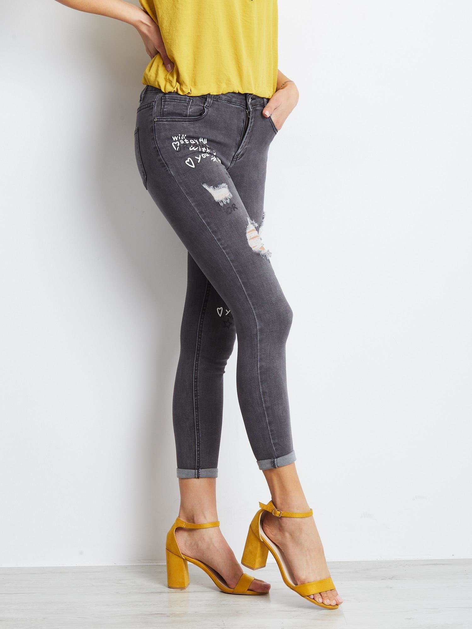 Spodnie jeans Ciemny szary
