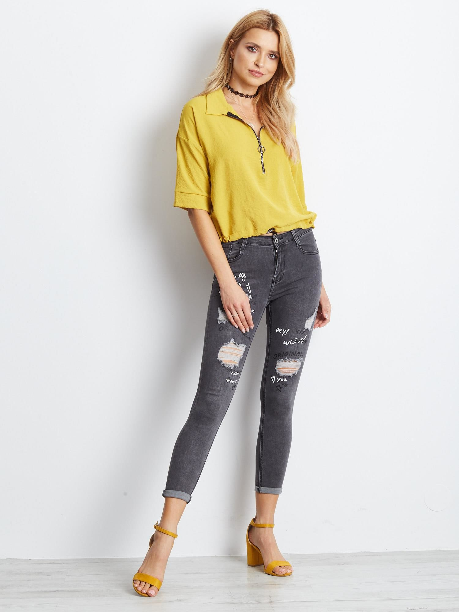 Spodnie jeans Ciemny szary