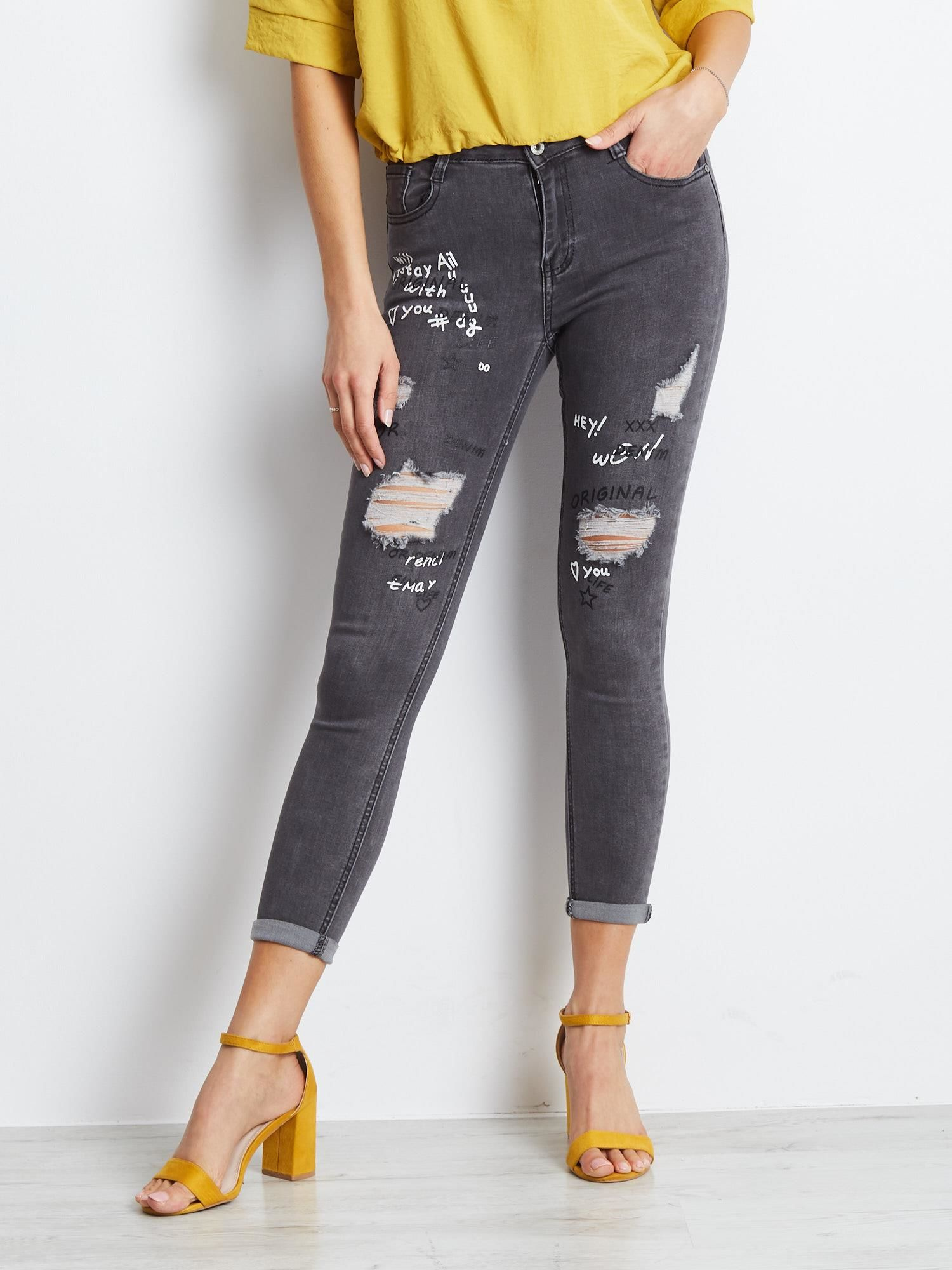 Spodnie jeans Ciemny szary