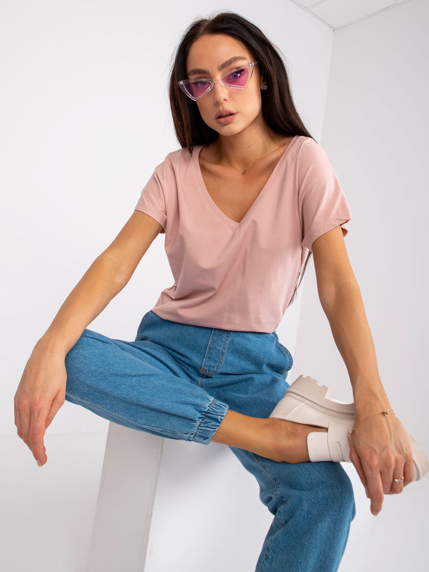 T-shirt Jasny różowy