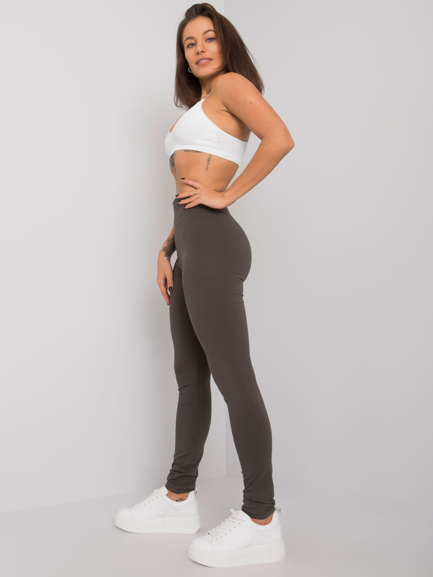 Leginsy Ciemny khaki
