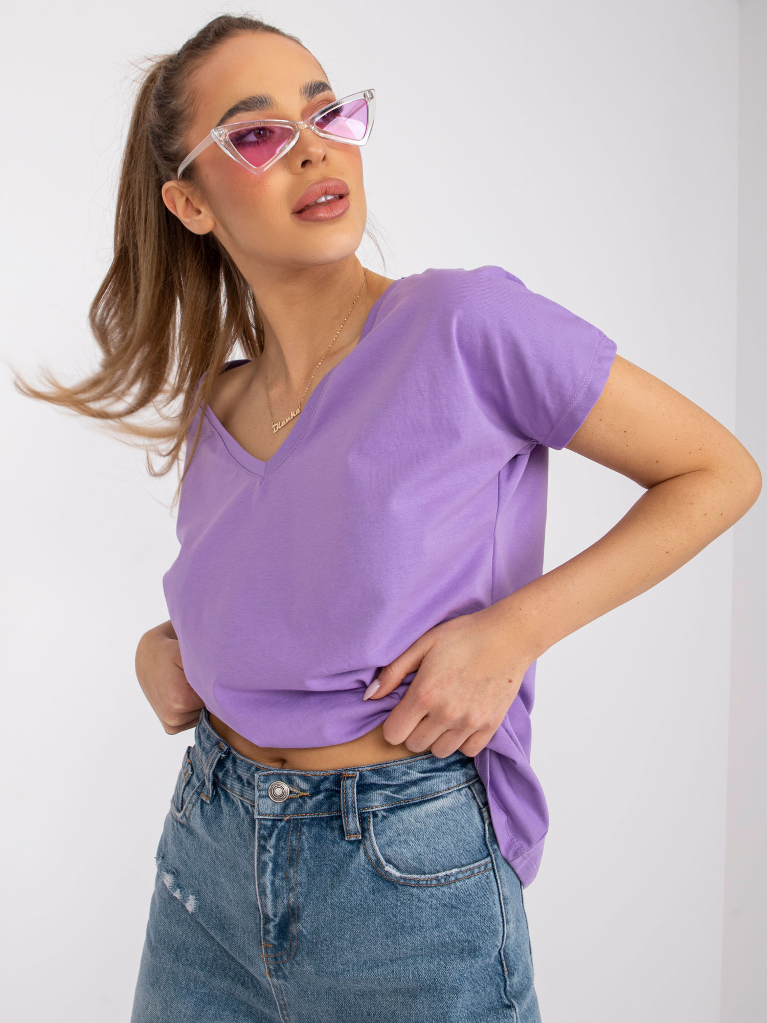 T-shirt Jasny fioletowy